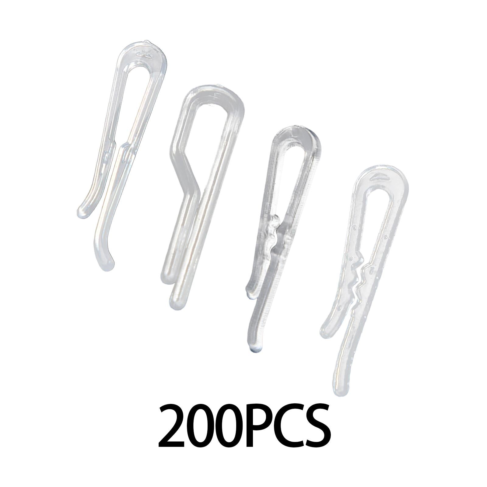 4x200Pcs Shirt Clips Sock Skirts Cloth Clip Transparent Plastic Alligator Clip Flat Toothless 38mm