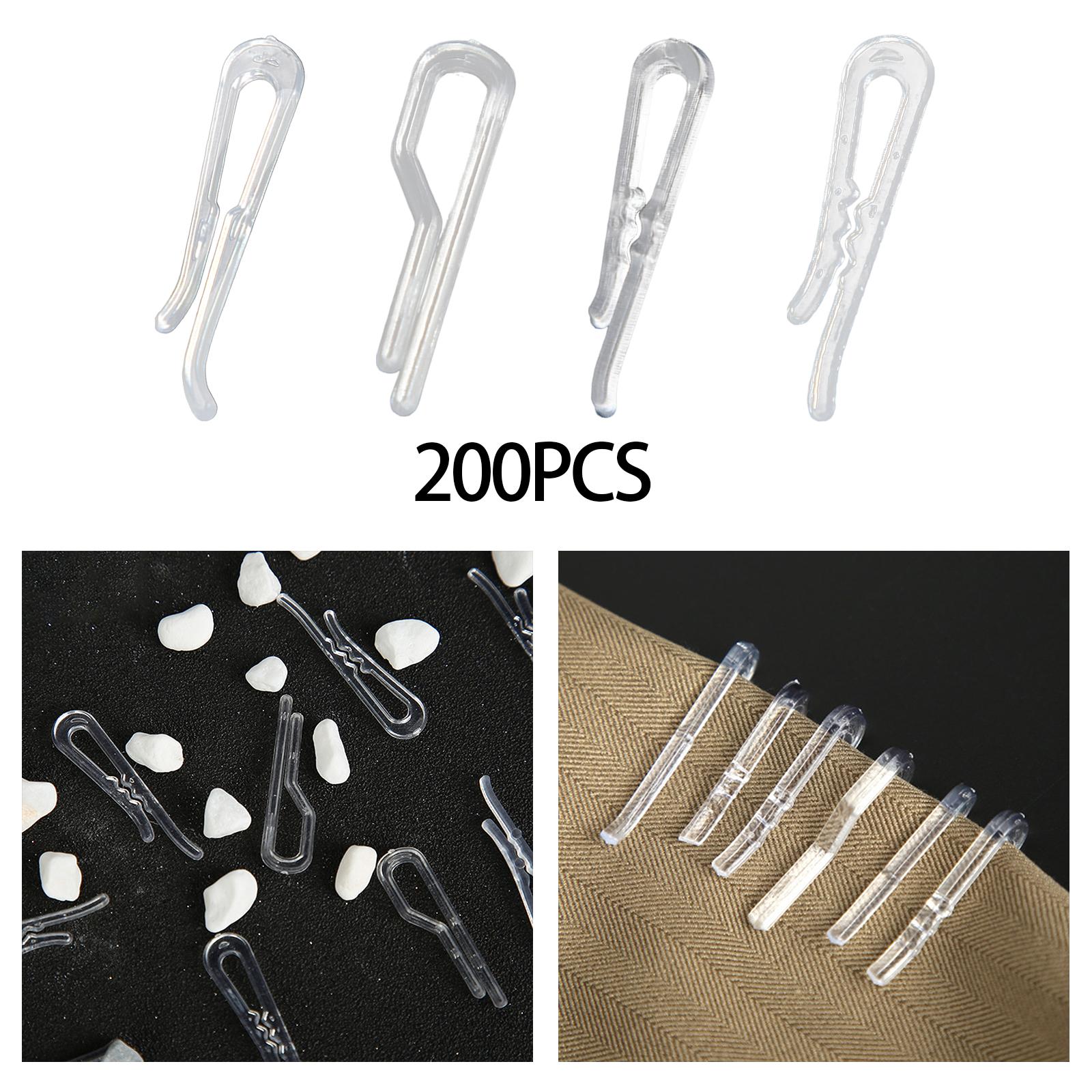 3x200Pcs Shirt Clips Sock Skirts Cloth Clip Transparent Plastic Alligator Clip Flat Toothless 38mm