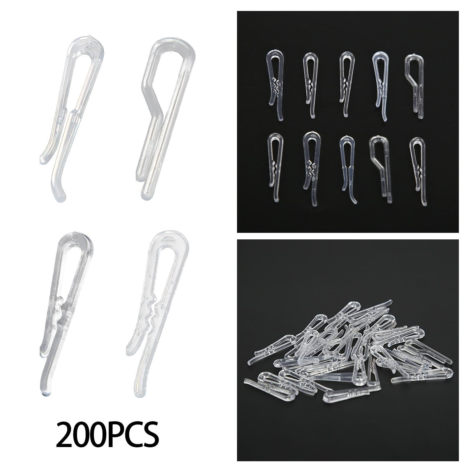 2x200Pcs Shirt Clips Sock Skirts Cloth Clip Transparent Plastic Alligator Clip Flat Toothless 38mm
