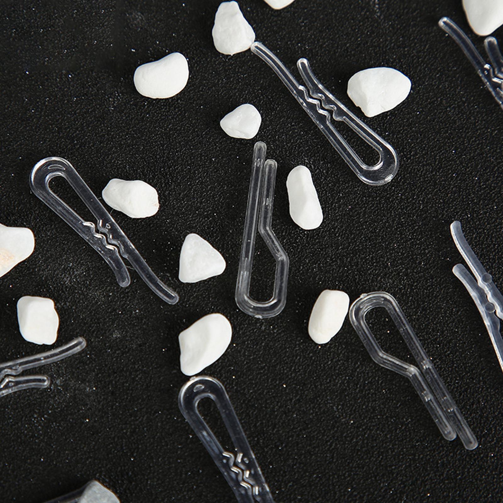 4x200Pcs Shirt Clips Sock Skirts Cloth Clip Transparent Plastic Alligator Clip Nine Word Clip 38mm
