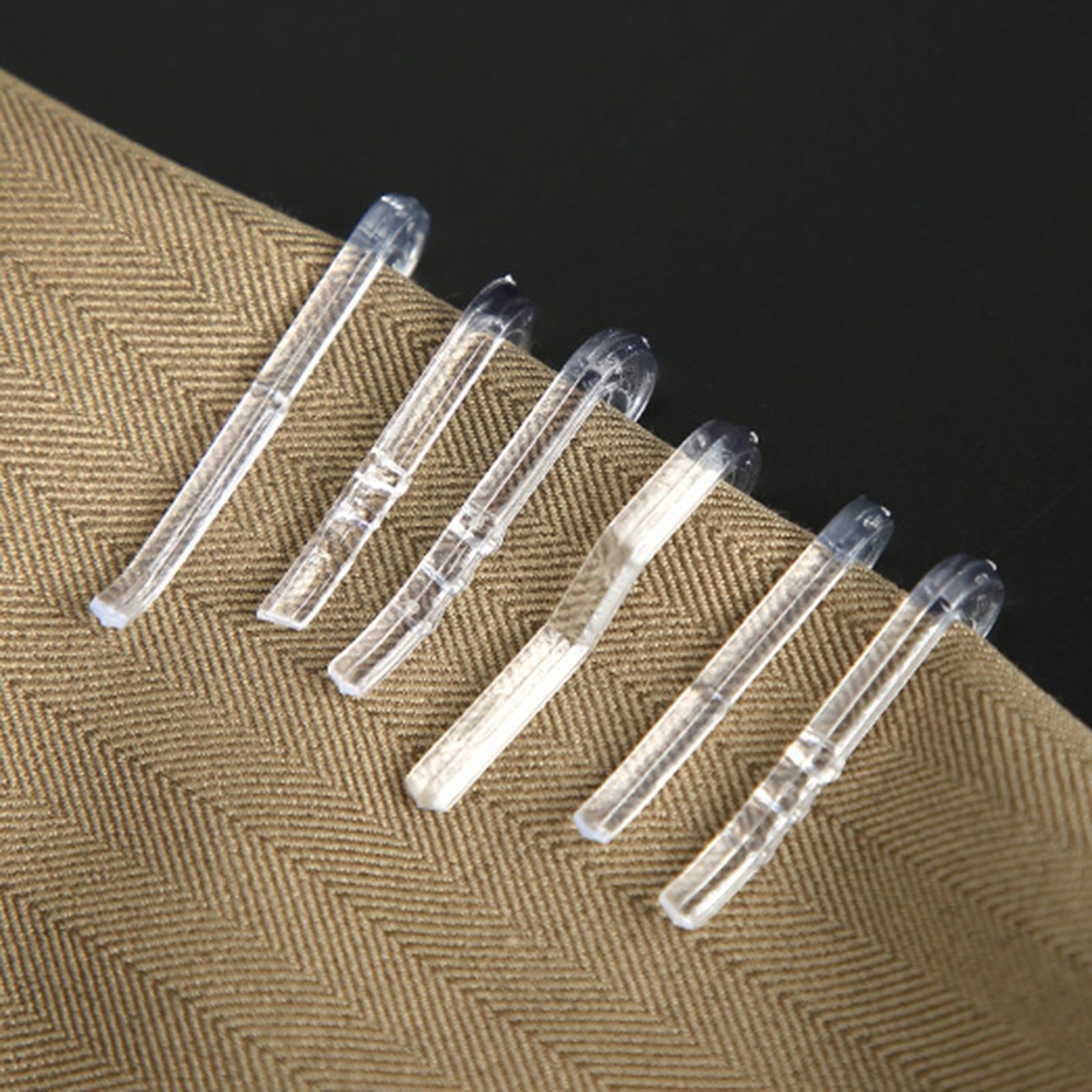 2x200Pcs Shirt Clips Sock Skirts Cloth Clip Transparent Plastic Alligator Clip Square Toothed 40mm