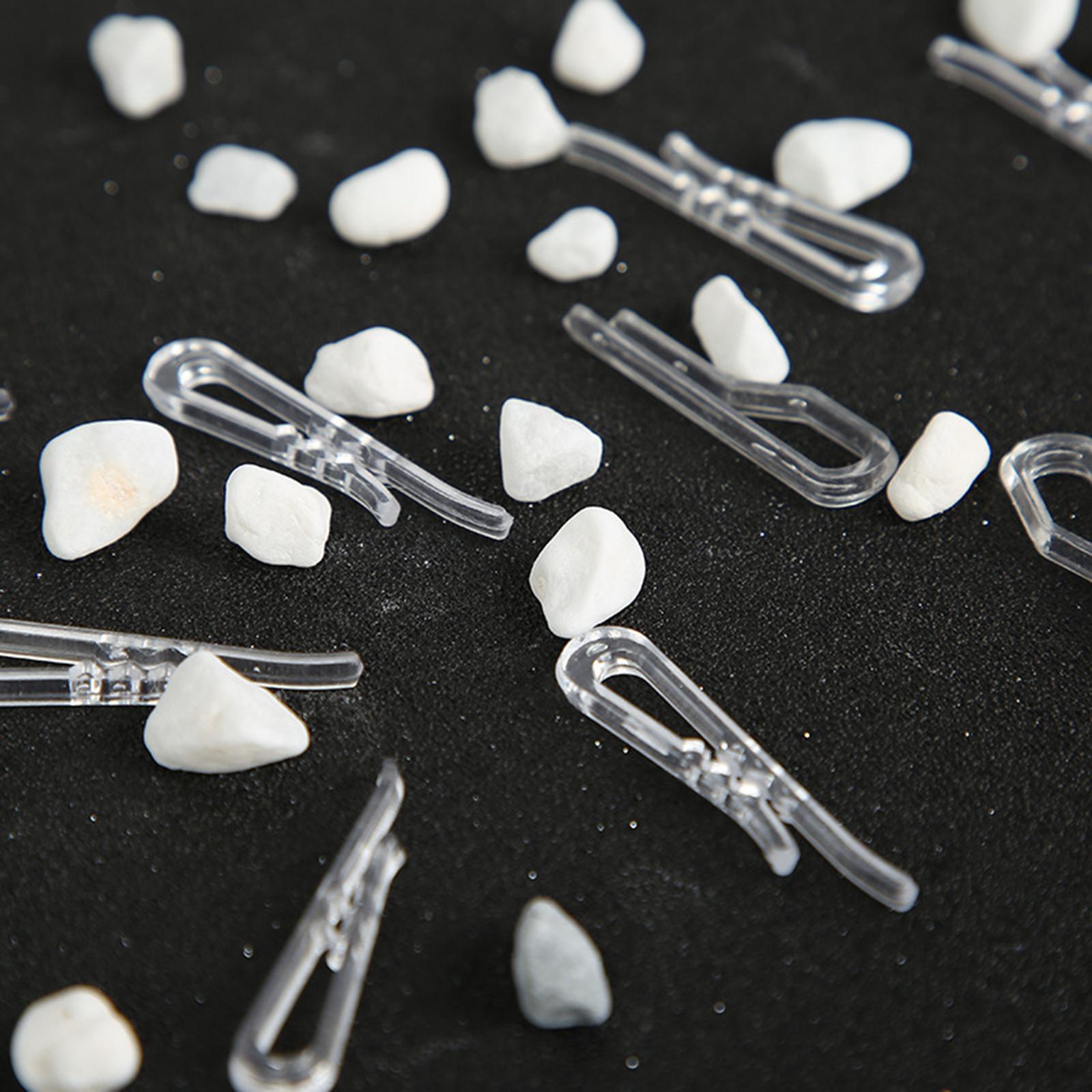 2x200Pcs Shirt Clips Sock Skirts Cloth Clip Transparent Plastic Alligator Clip Square Toothed 40mm