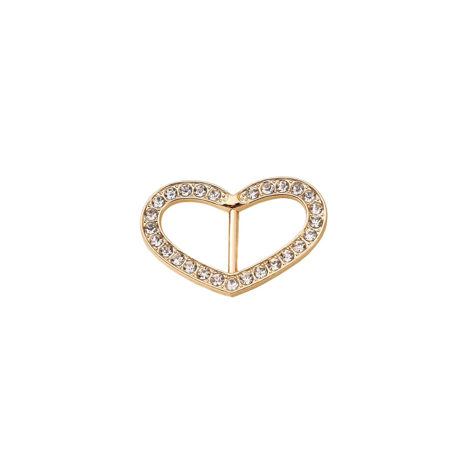 3xRibbon Slider DIY Bridal Chic Craft Rhinestone Buckle for Belt Hairbow Girls Aureate Heart 