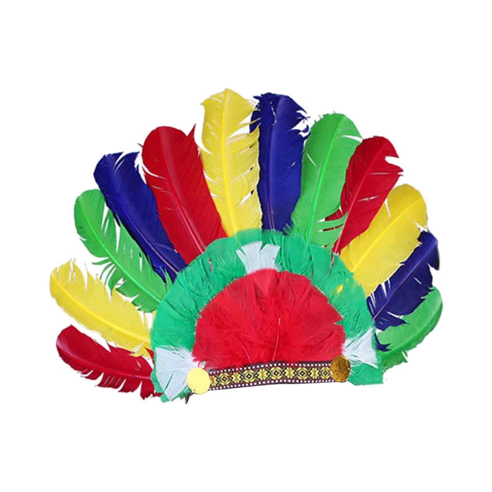 Feather Headdress Indian Hat Headwear for Performance Party Carnival Costume Style E