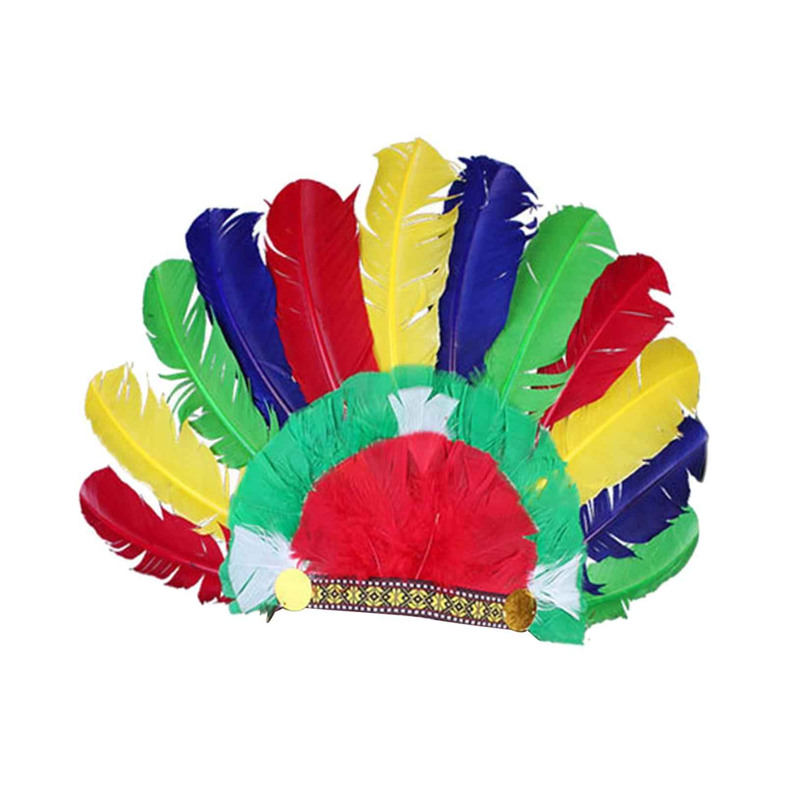 Feather Headdress Indian Hat Headwear for Performance Party Carnival Costume Style E