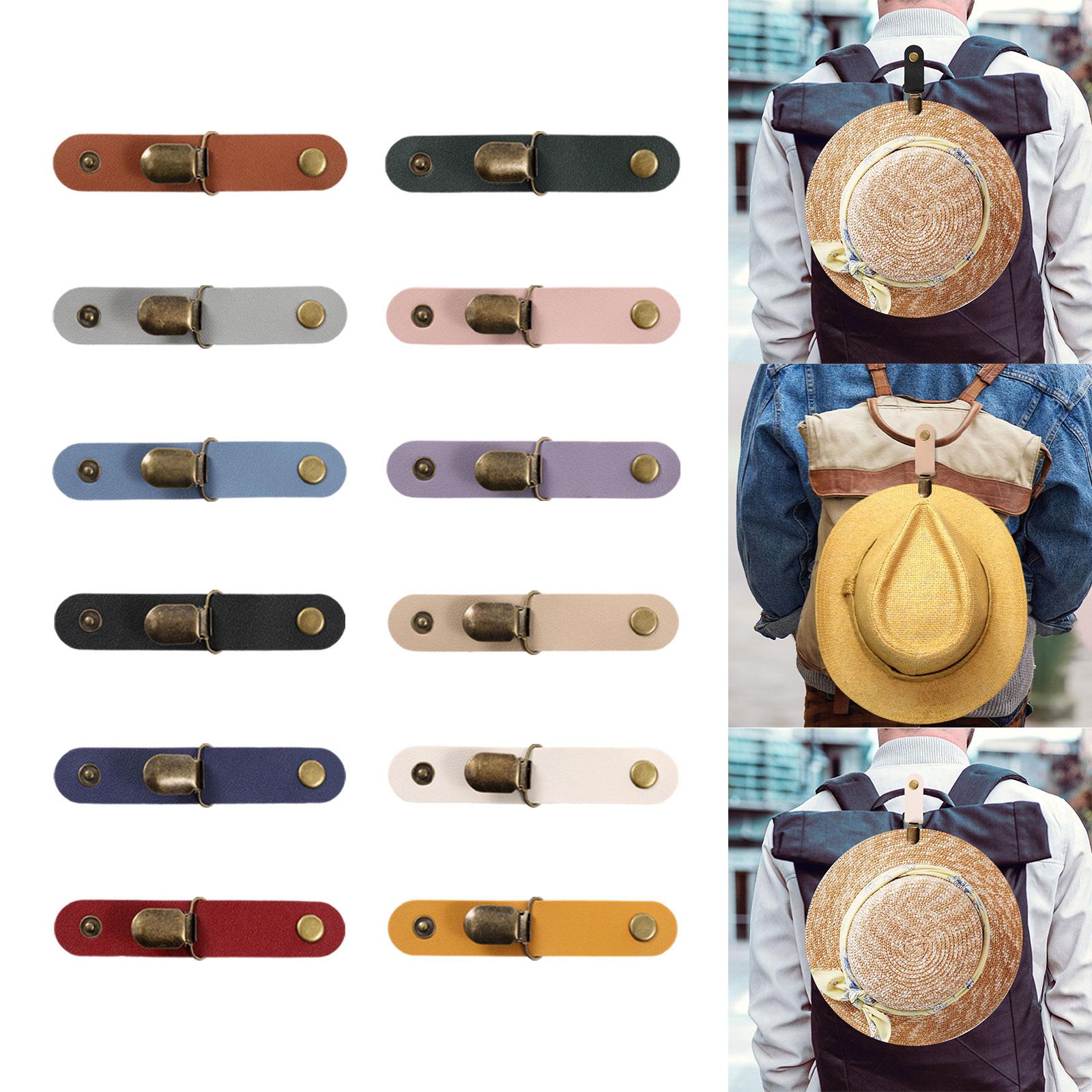 4xHat Clip for Cap Clip Travel Hat Clip for Backpacks Totes Luggage Caramel