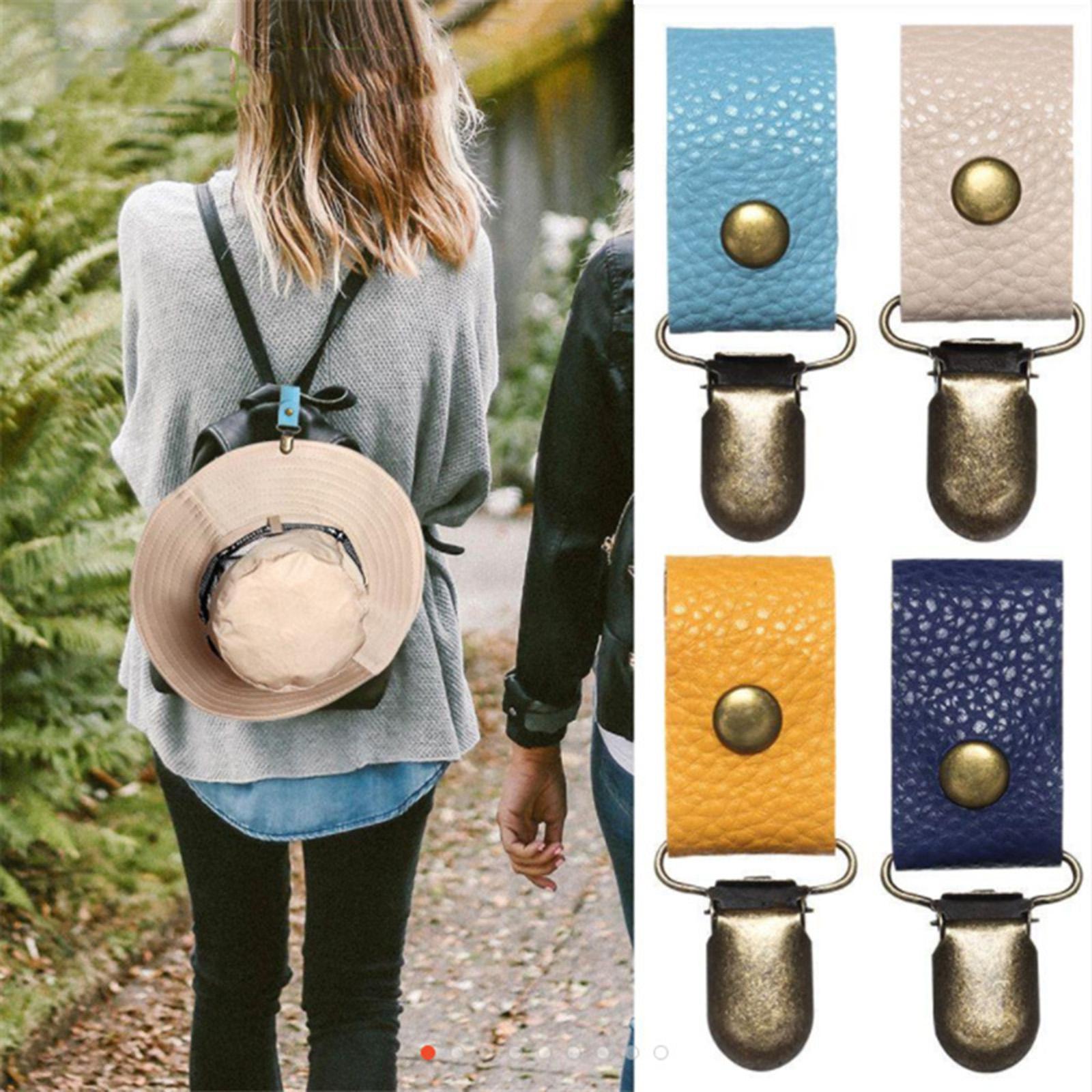 2xHat Clip for Cap Clip Travel Hat Clip for Backpacks Totes Luggage Caramel