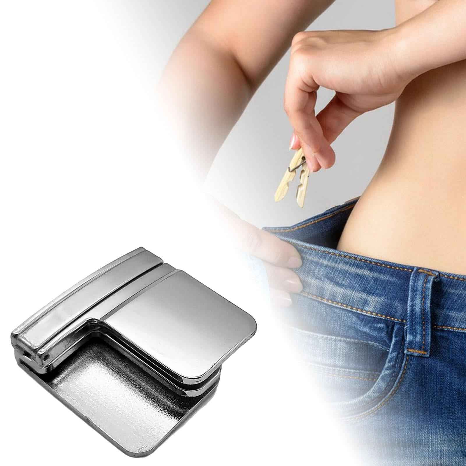 Pants Clips for Waist Adjustable Pants Waist Clip Metal Pant Waist Tightener Silver