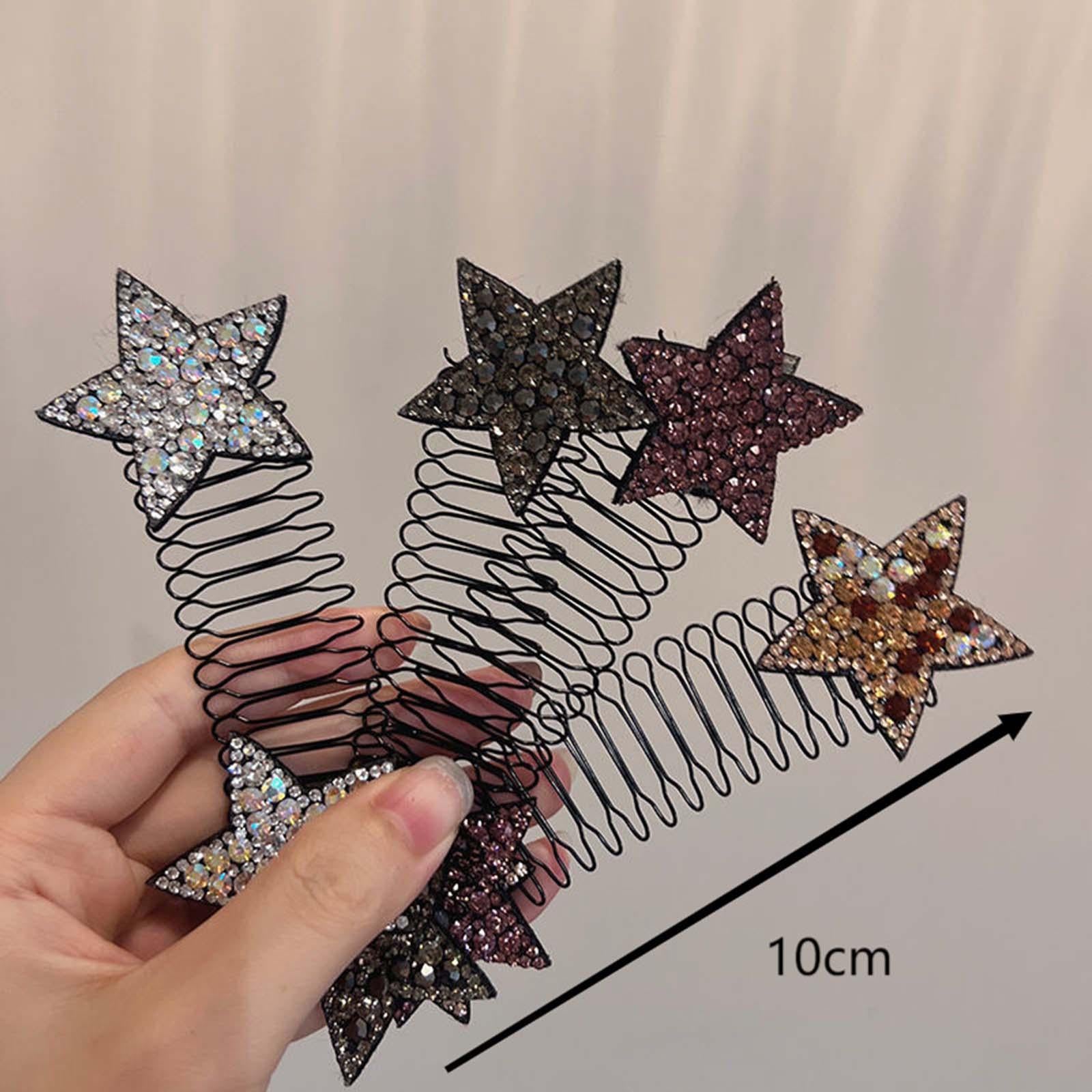 4xHair Clip Comb Hairpins for Girl Durable Hair Styling Tool for Long Hair Silver