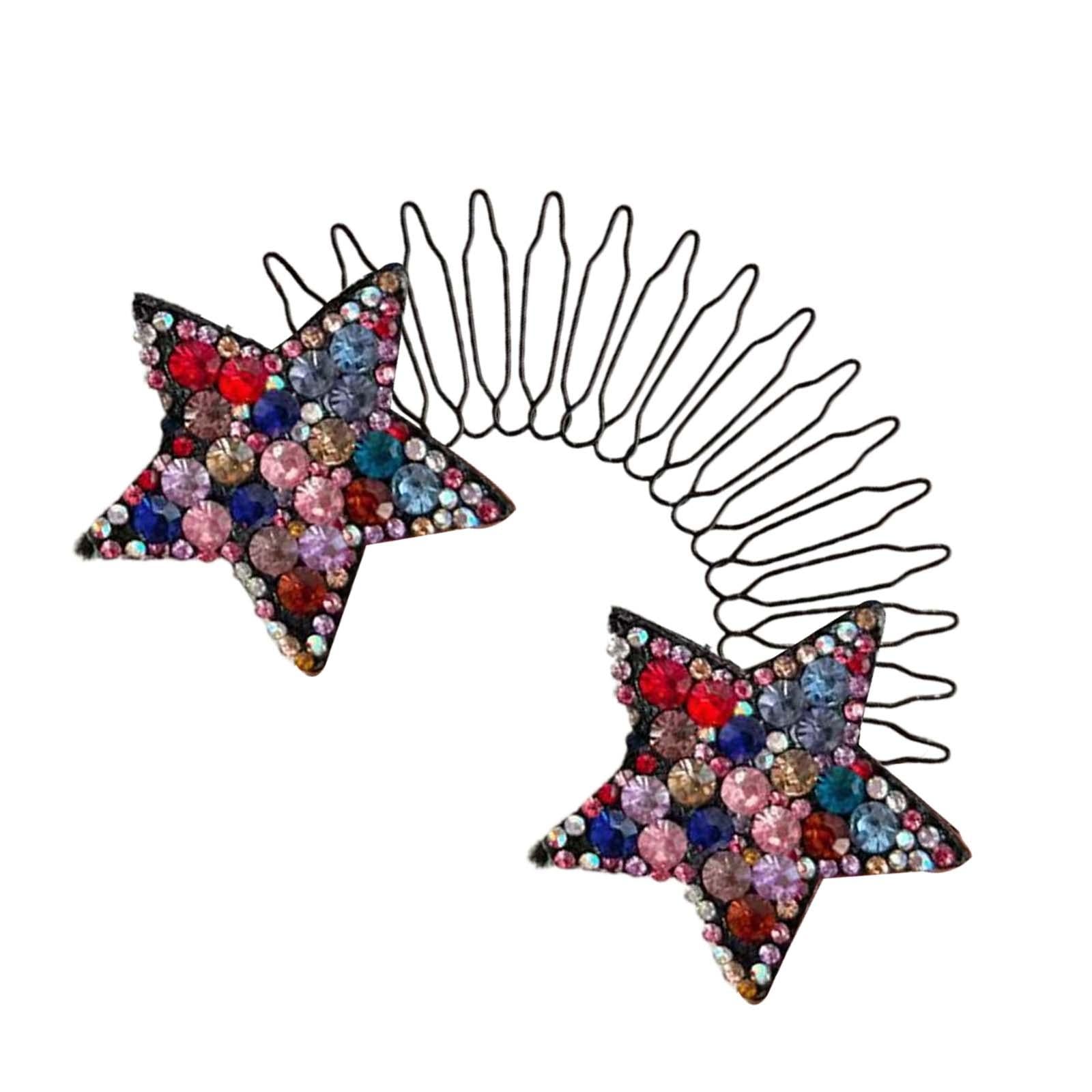 2xHair Clip Comb Hairpins for Girl Durable Hair Styling Tool for Long Hair Multicolor