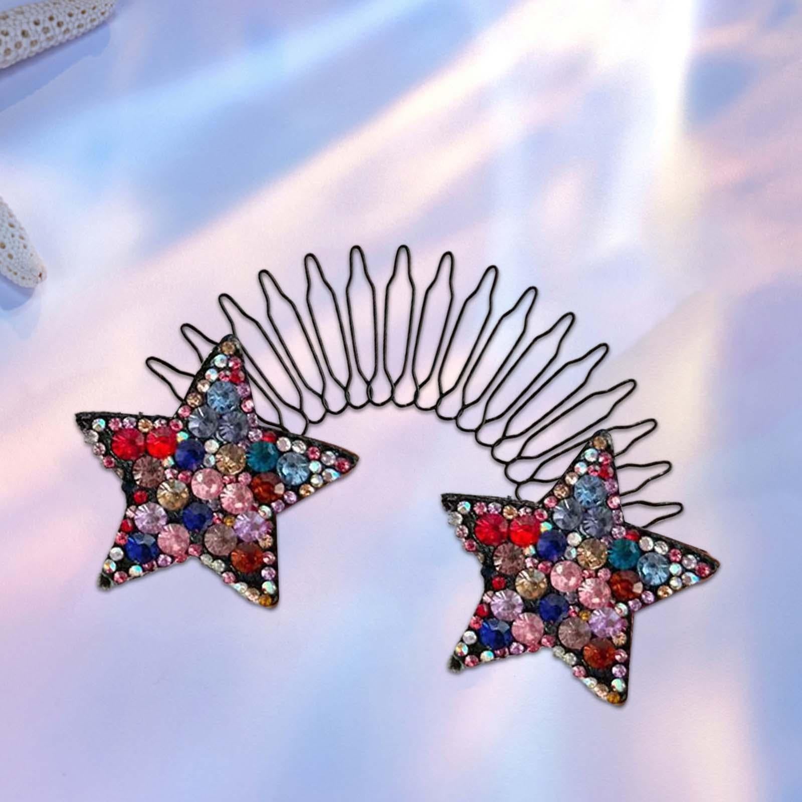 2xHair Clip Comb Hairpins for Girl Durable Hair Styling Tool for Long Hair Multicolor