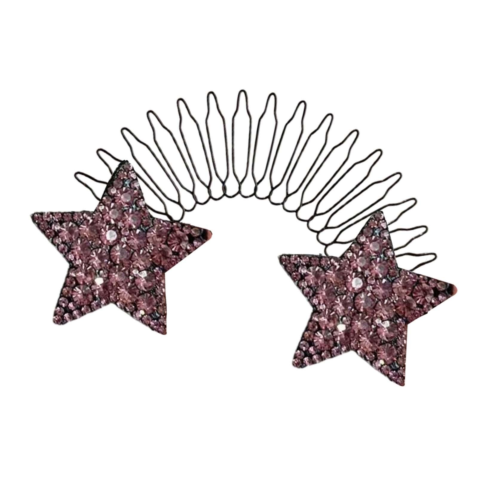 2xHair Clip Comb Hairpins for Girl Durable Hair Styling Tool for Long Hair Pink