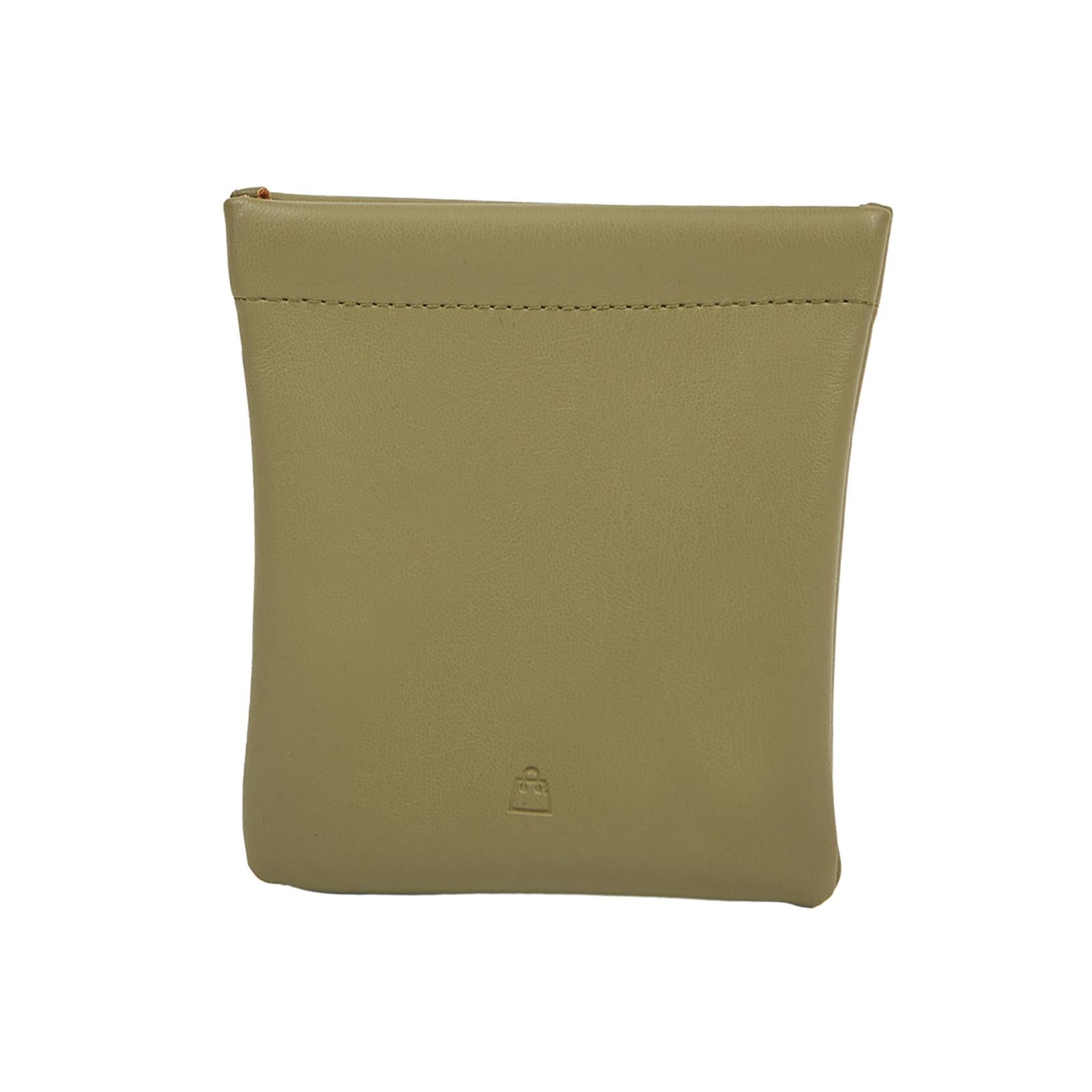 3xWomen Cosmetic Bag PU Leather Solid Color Mini Short Purse for Indoor Ladies Grass Green