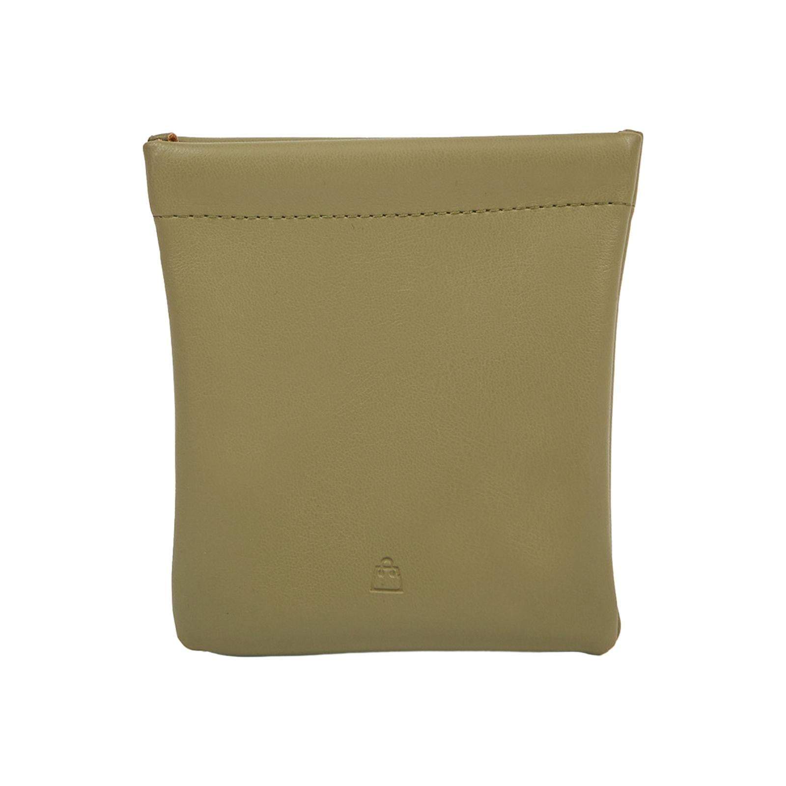 3xWomen Cosmetic Bag PU Leather Solid Color Mini Short Purse for Indoor Ladies Grass Green