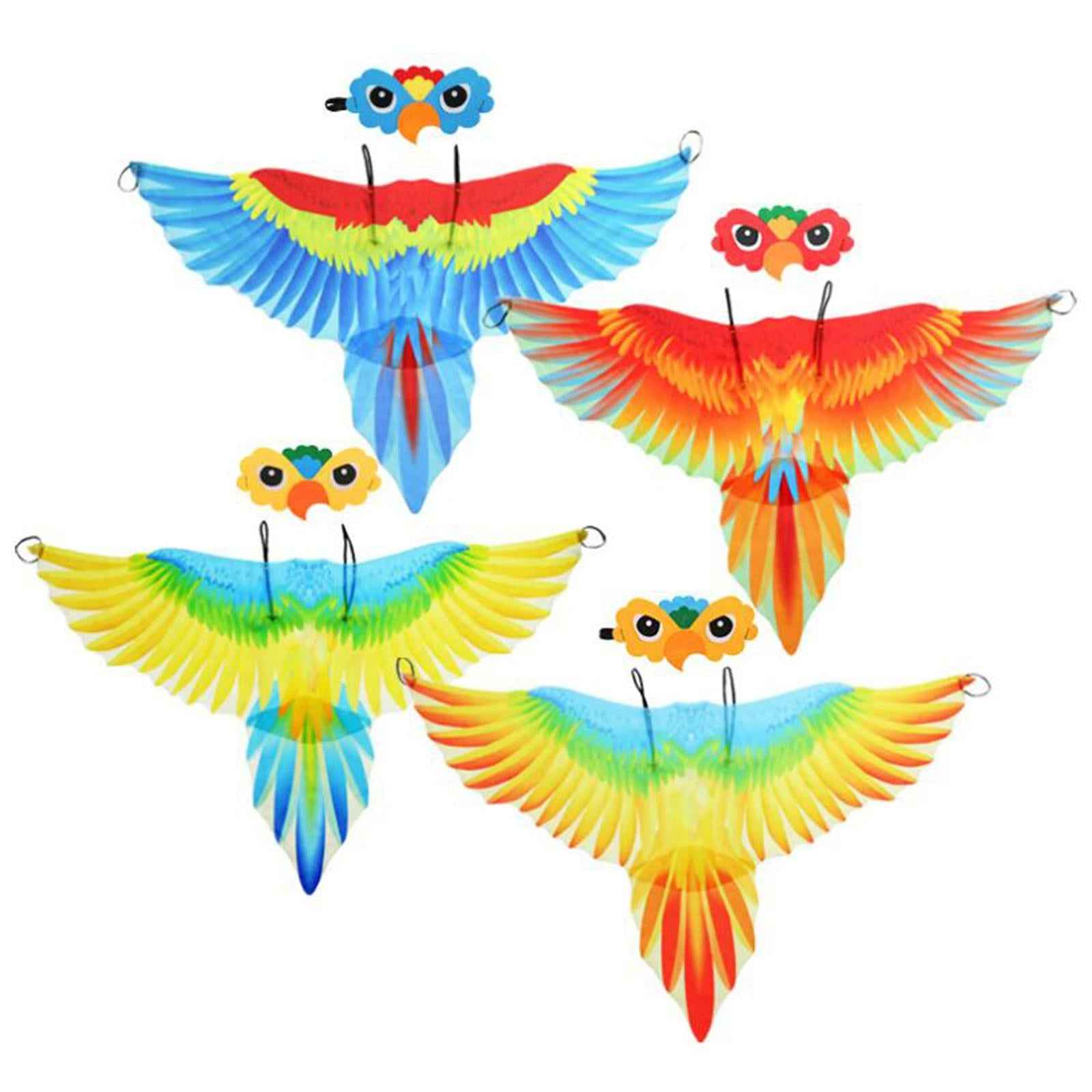 Kids Bird Costume Set Wings Cape for Performance Fancy Dress Masquerade Blue