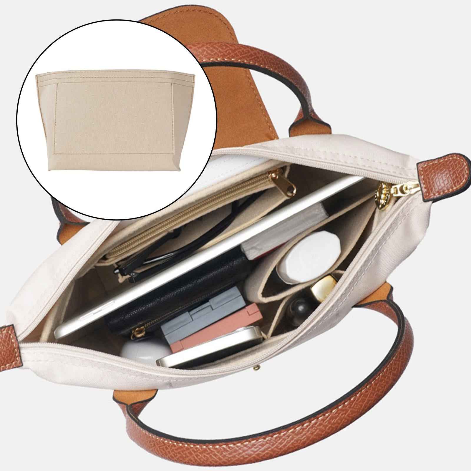 Purse Organizer Insert Organizer Bag Liner for Tote Bucket Bag Crossbody Bag 27.5cmx15cmx20cm