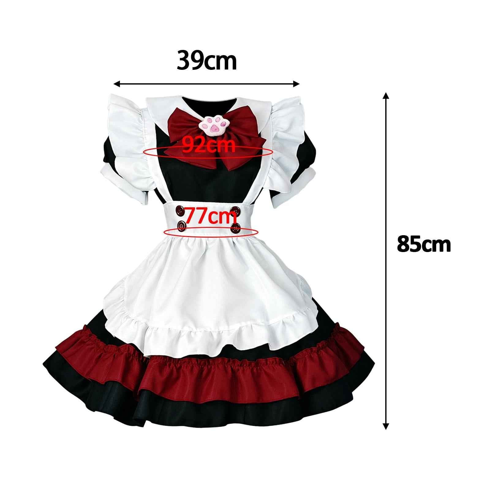 French Maids Costume Headwear Sets with Apron Womens Dress Fancy Dress