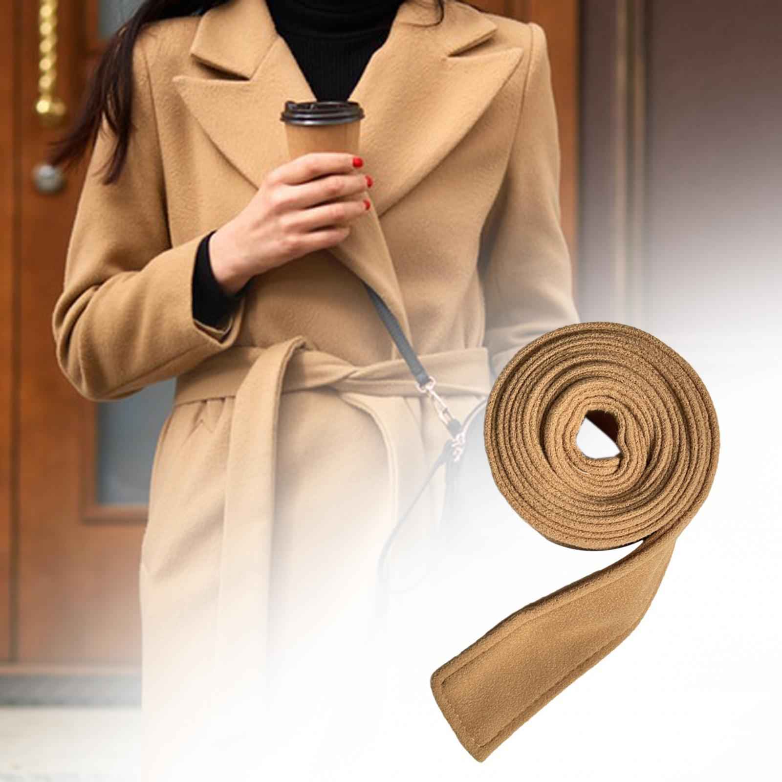 Women Woolen Overcoat Waist Belt Wide Waist Belt for Travel Commuting Street Khaki