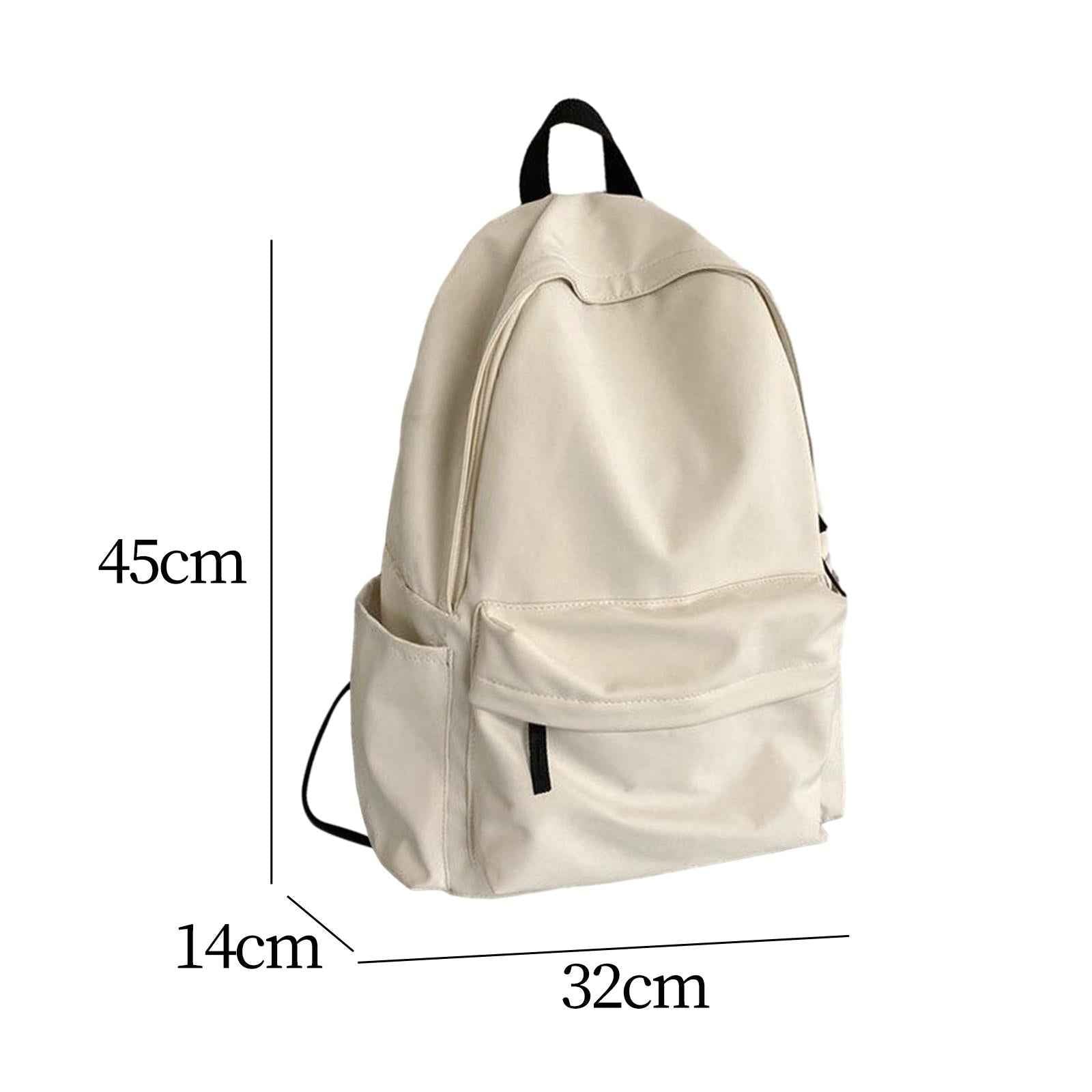 Womens Backpack Knapsack Schoolbag Large Capacity Stylish Durable Travel Bag White