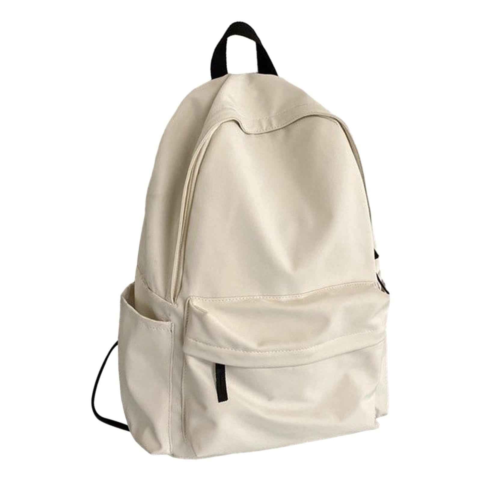 Womens Backpack Knapsack Schoolbag Large Capacity Stylish Durable Travel Bag White