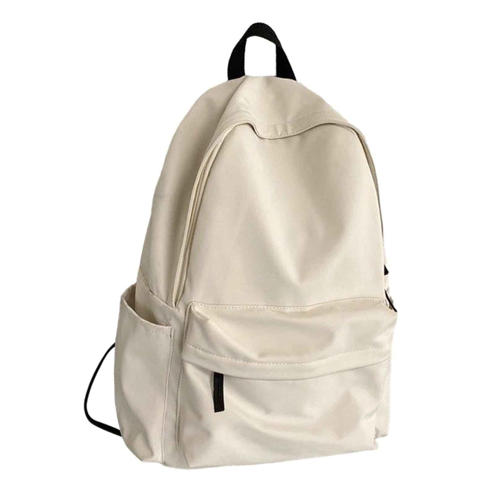 Womens Backpack Knapsack Schoolbag Large Capacity Stylish Durable Travel Bag White
