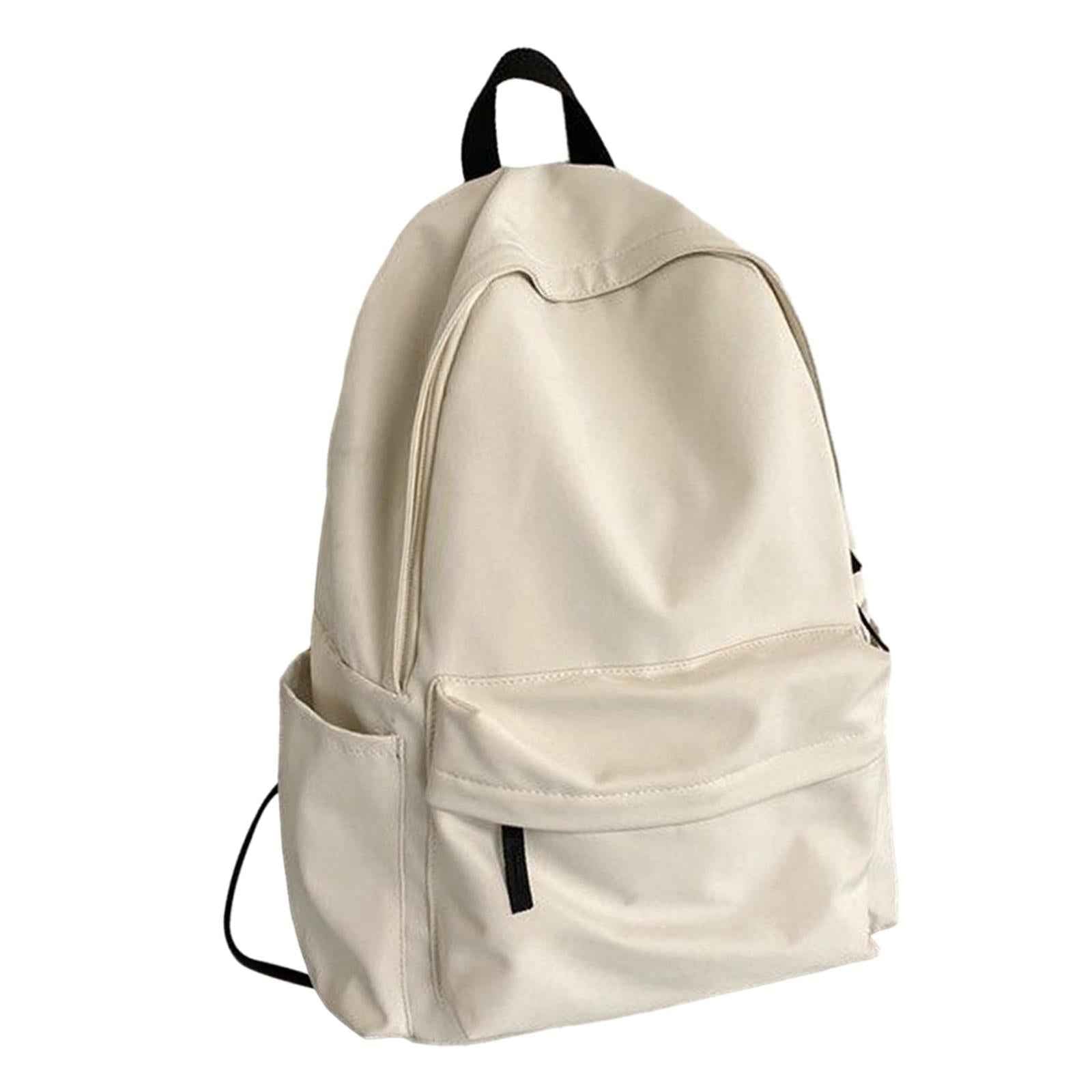 Womens Backpack Knapsack Schoolbag Large Capacity Stylish Durable Travel Bag White