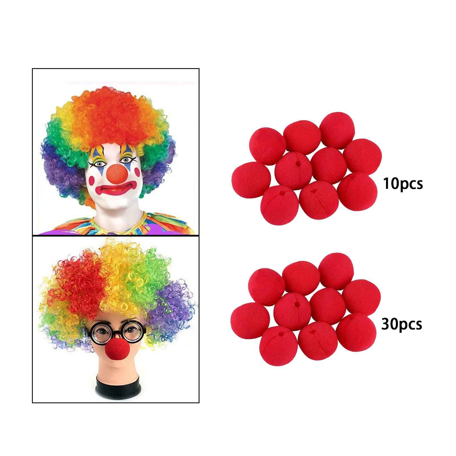 Red Clown Noses Versatile Photo Props for Christmas Fancy Dress Party 10pcs