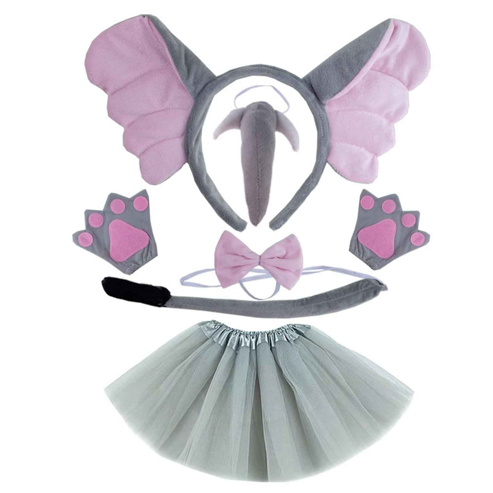 Elephant Costume Set Easter Ears and Tail for Carnivals Holidays Stage Shows