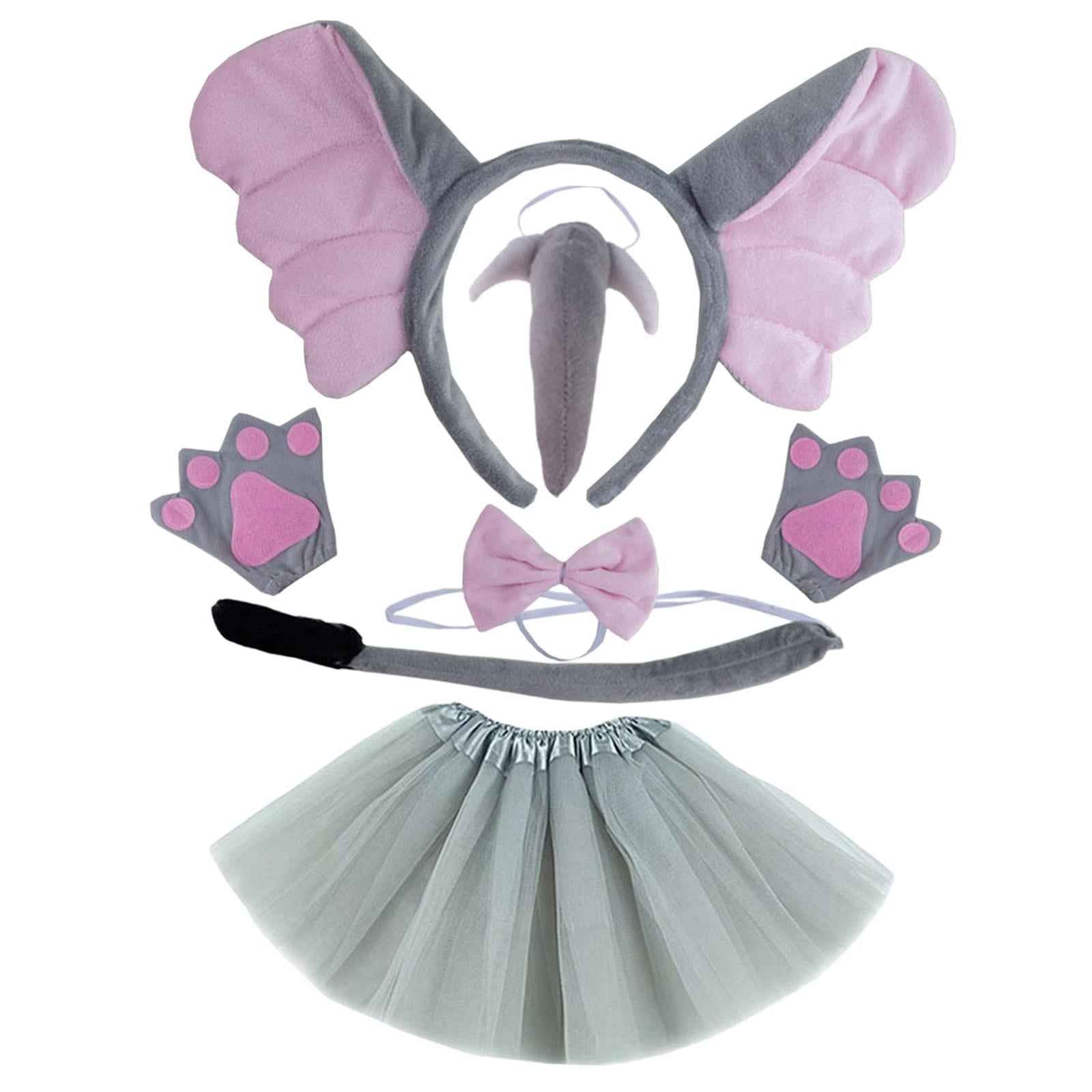Elephant Costume Set Easter Ears and Tail for Carnivals Holidays Stage Shows