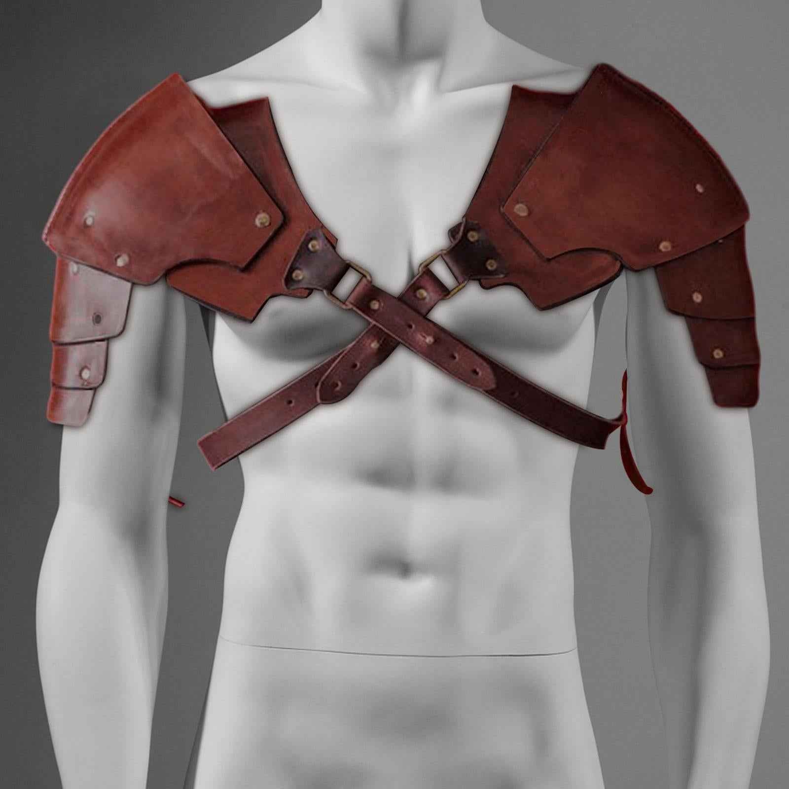 Medieval Shoulder Pauldron Body Chest Harness Belt for Rave Carnival Cosplay