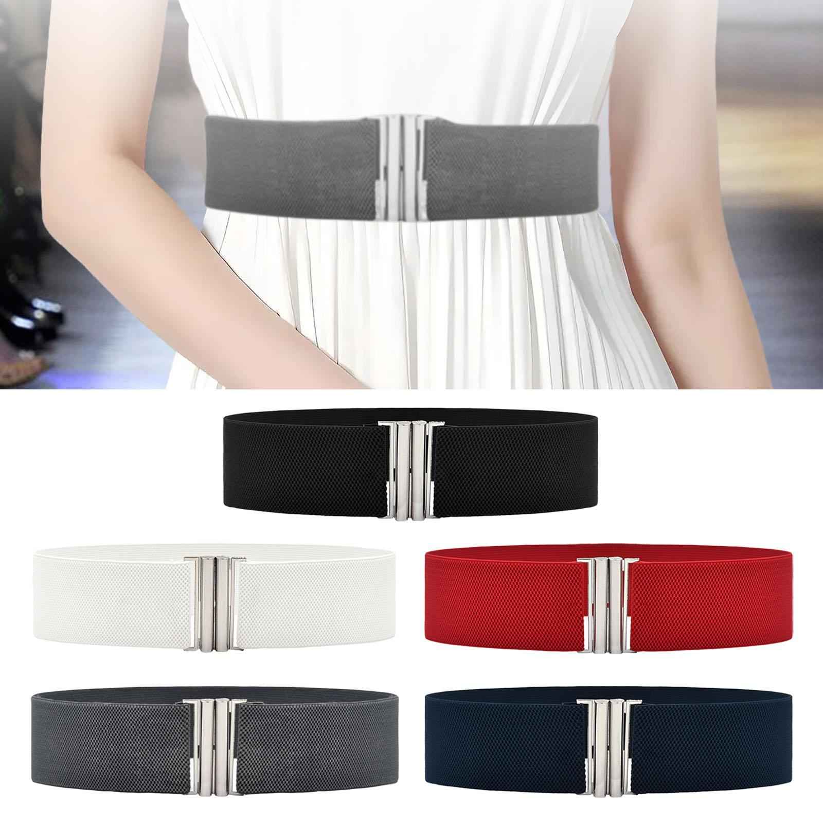 Women Elastic Belt Stylish Female Waist Belt for Sweater Maxi Shirts Clothes Black