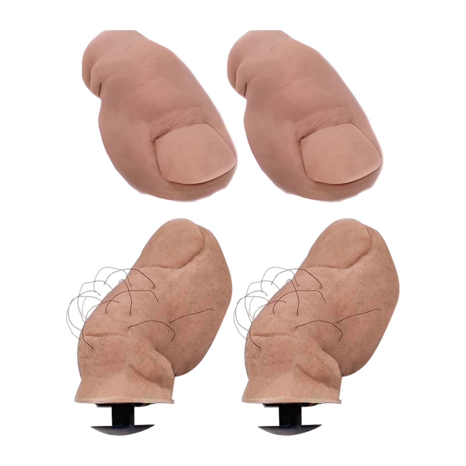 3x2Pcs 3D Funny Toe Clogs Charms Creepy Shoes Decorations for Props DIY Cosplay Hairy