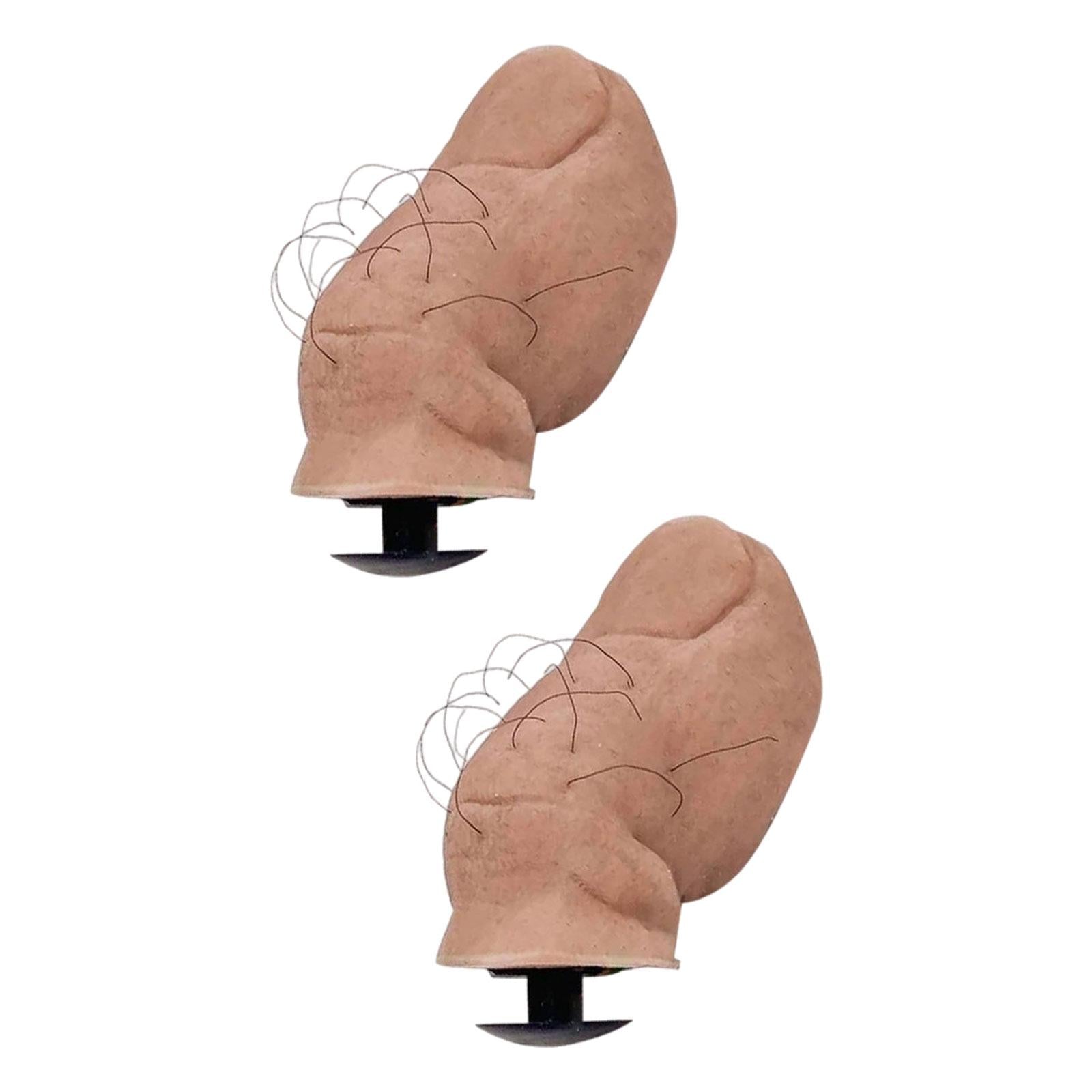 3x2Pcs 3D Funny Toe Clogs Charms Creepy Shoes Decorations for Props DIY Cosplay Hairy