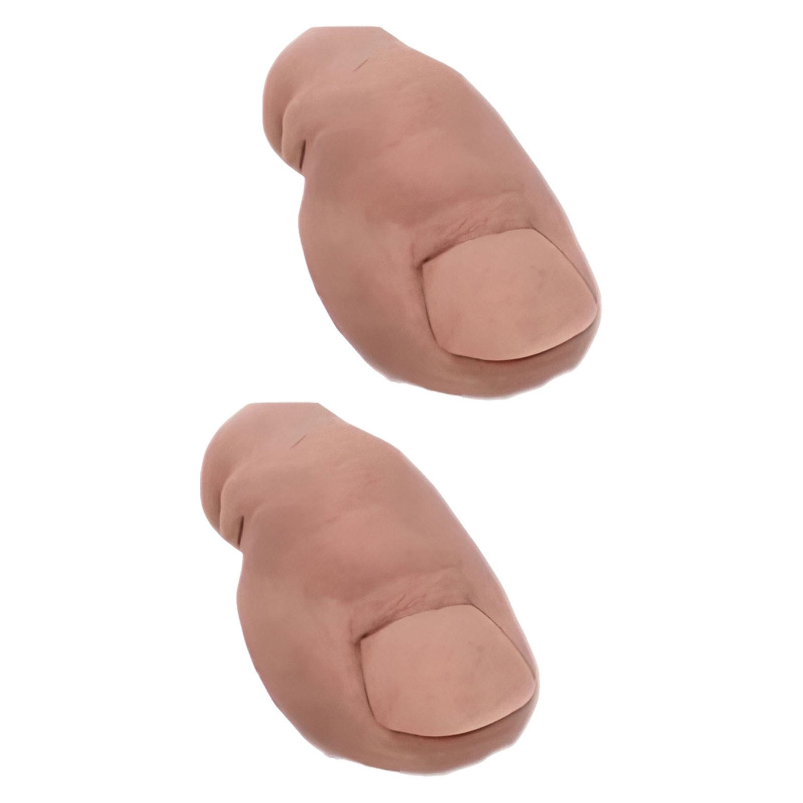 3x2Pcs 3D Funny Toe Clogs Charms Creepy Shoes Decorations for Props DIY Cosplay Hairless