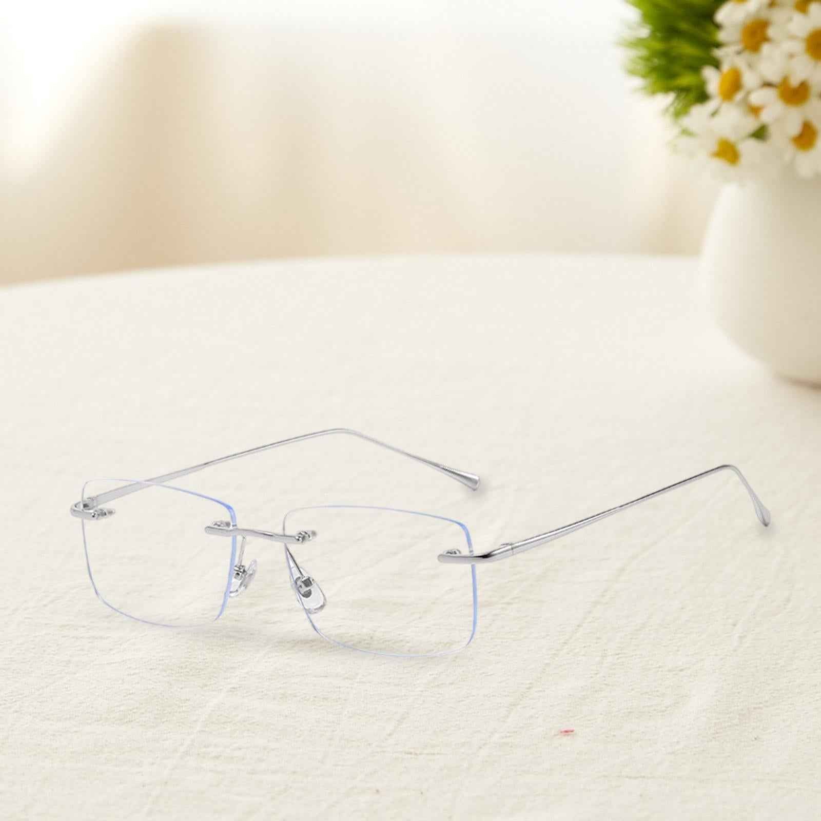 Frameless Glasses Ultralight Rimless Stylish Men Women Versatile Eye Glasses Argent
