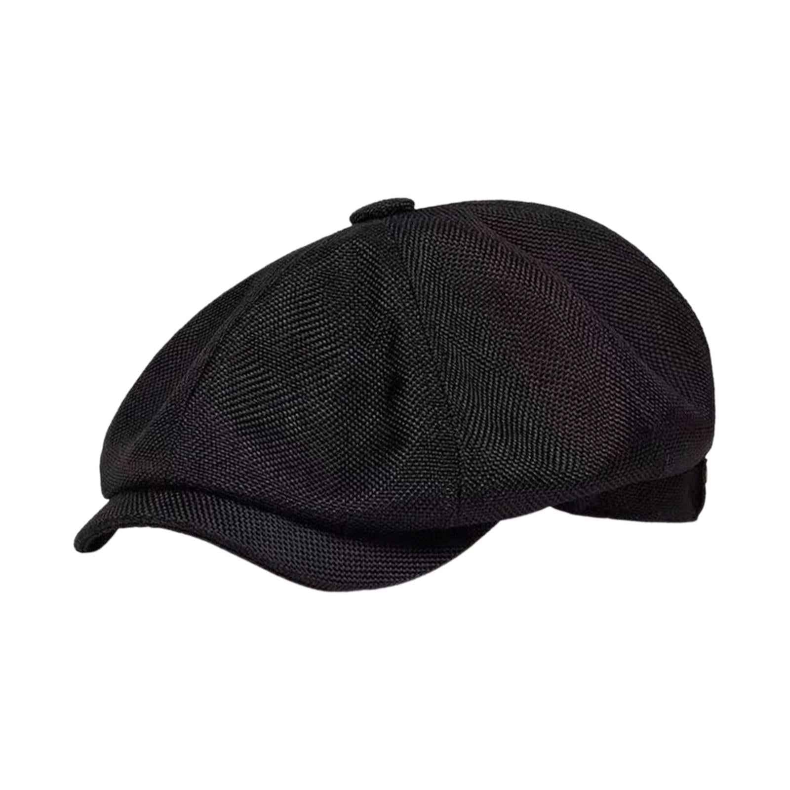 Beret Hat Summer Cabbie Driving Hat Flat Hat for Driving Camping Accessories Black