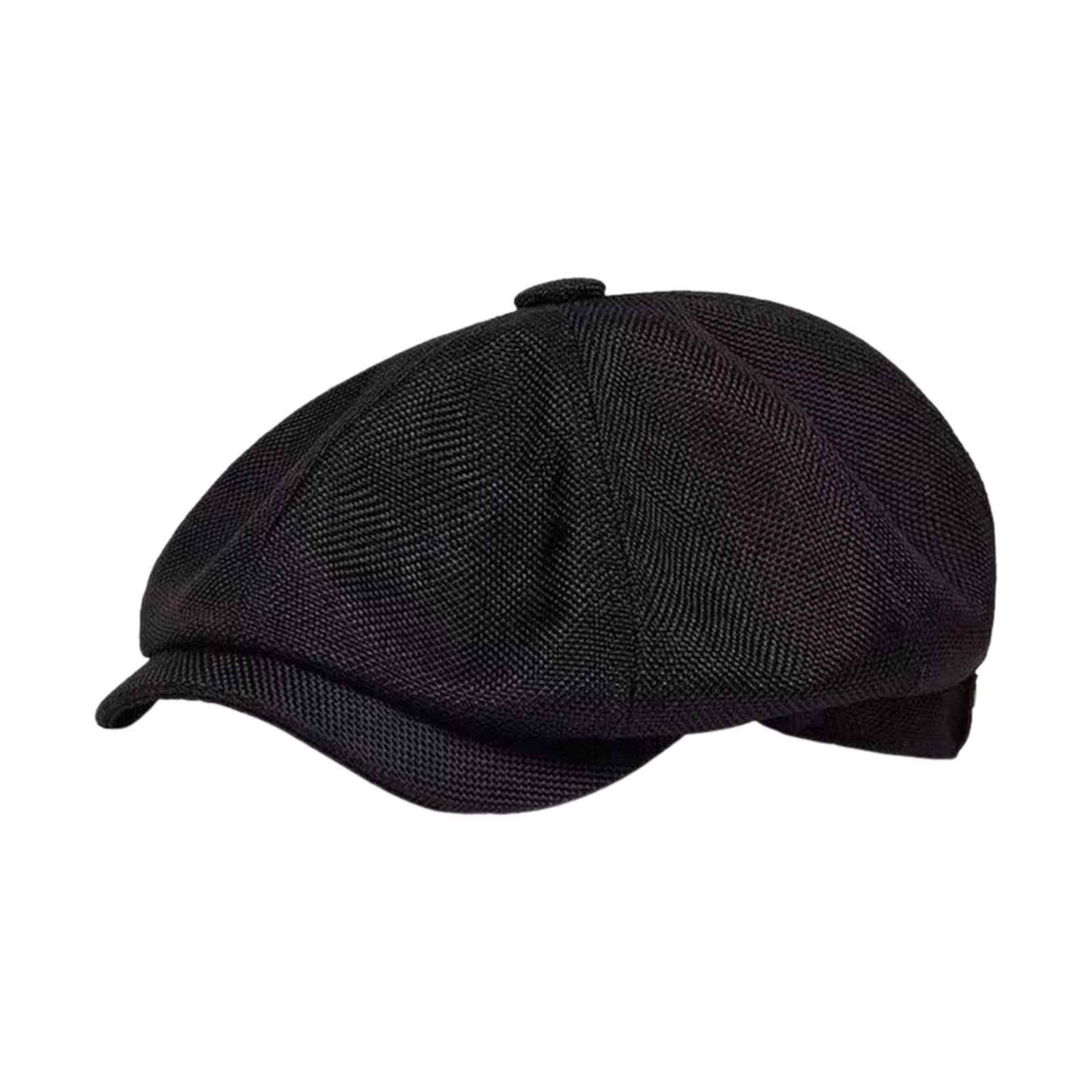 Beret Hat Summer Cabbie Driving Hat Flat Hat for Driving Camping Accessories Black
