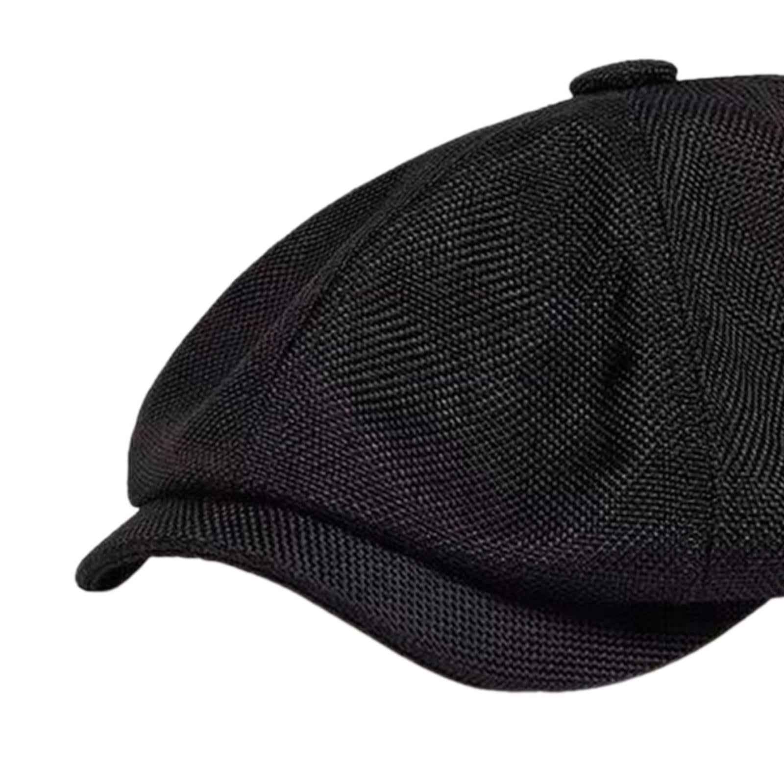 Beret Hat Summer Cabbie Driving Hat Flat Hat for Driving Camping Accessories Black