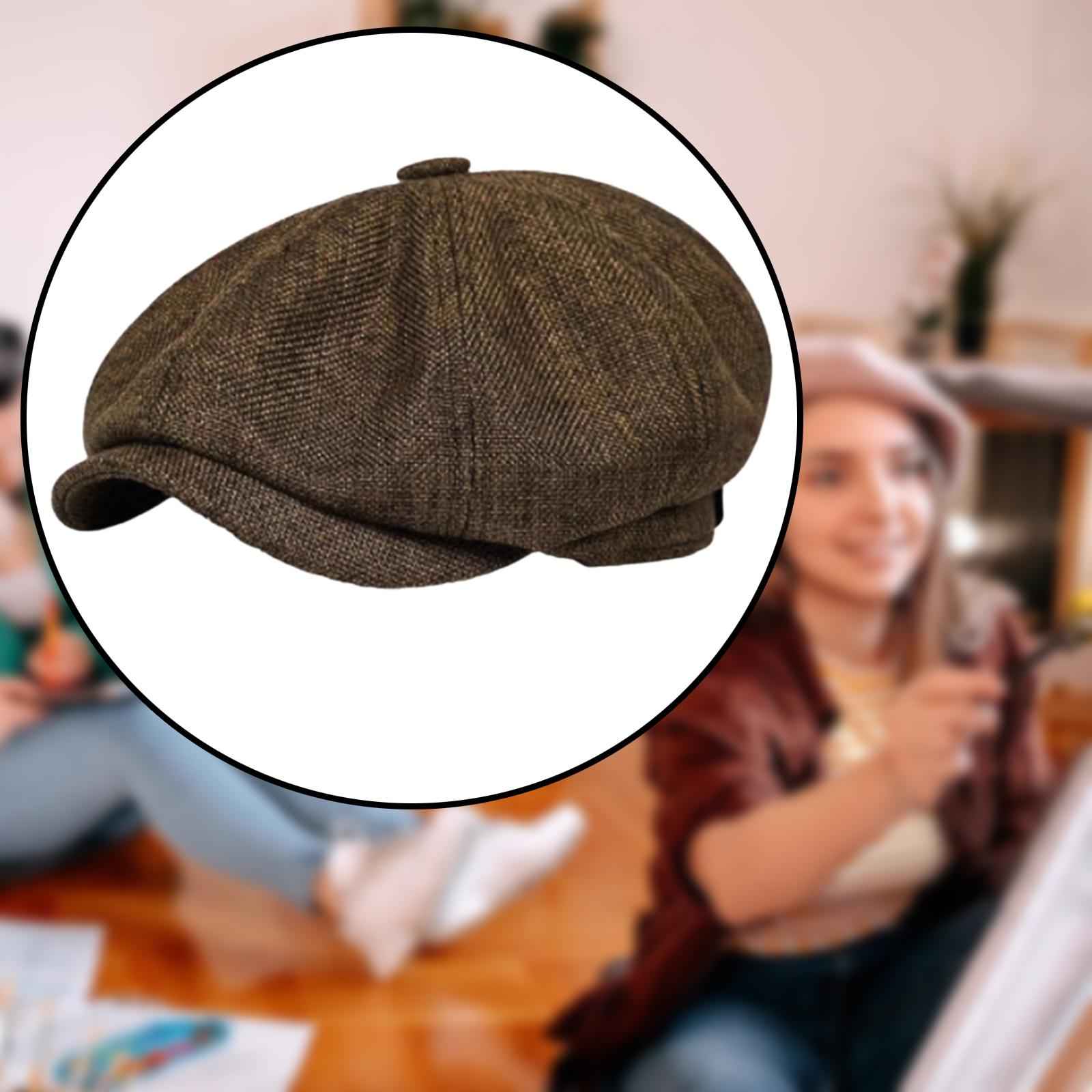 Beret Hat Summer Cabbie Driving Hat Flat Hat for Driving Camping Accessories Coffee Color