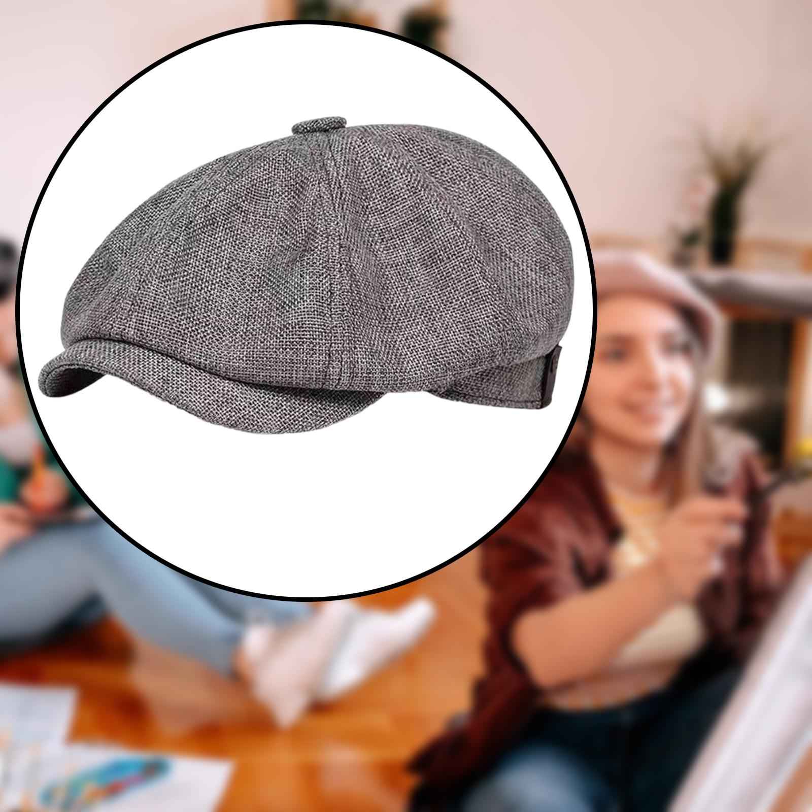 Beret Hat Summer Cabbie Driving Hat Flat Hat for Driving Camping Accessories Dark Grey