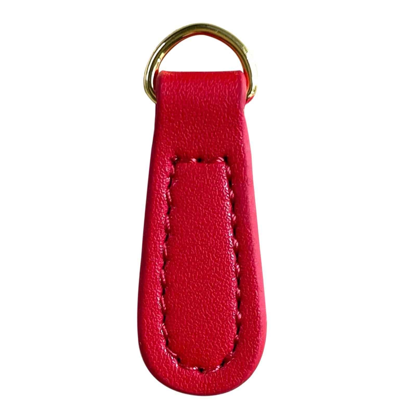 2x Zipper Pulls PU Leather Pull Strap Zip Puller Tag for Suitcase Jacket Bag Red