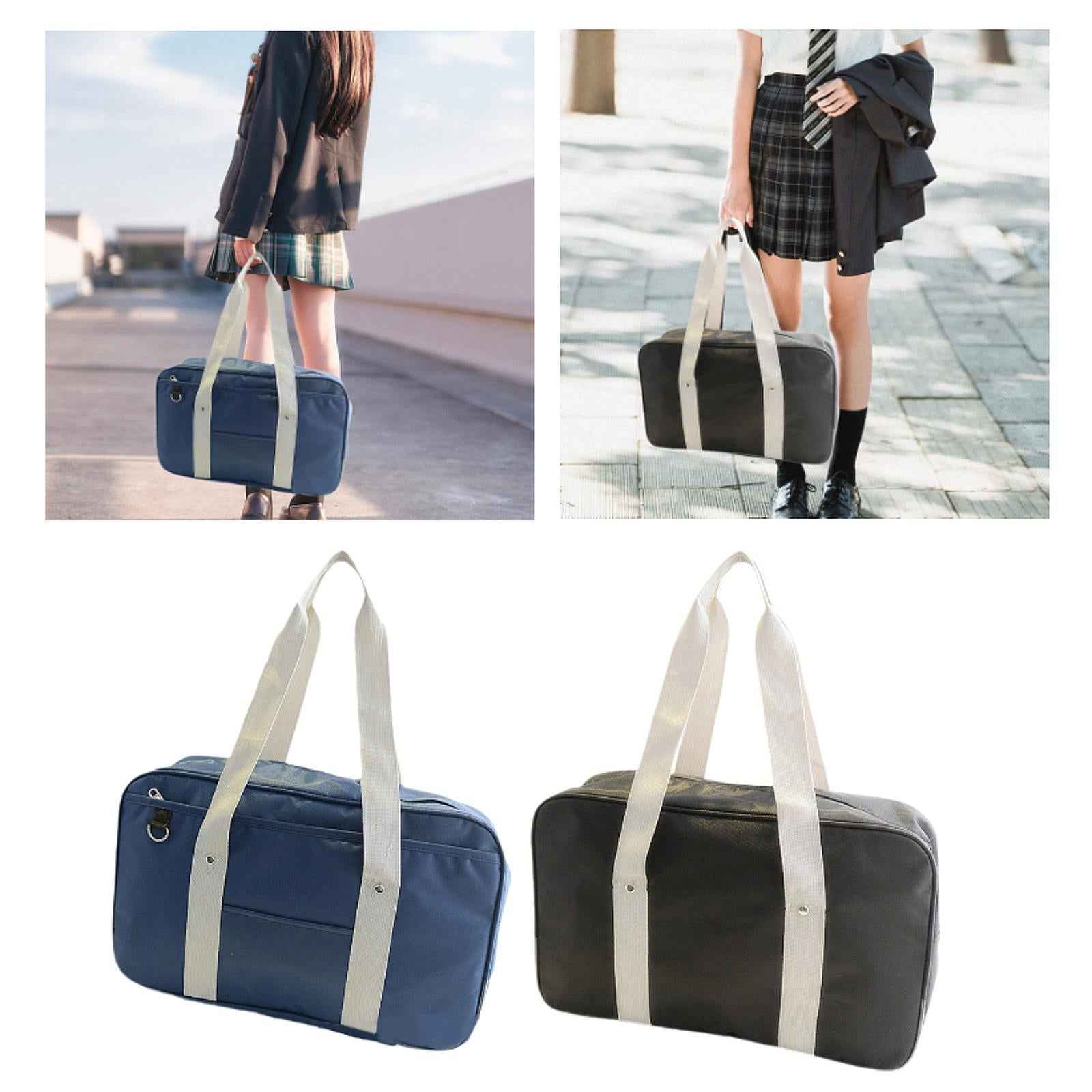 JK Uniform Bag with Zipper Fashion for Cosplay Top Handle Anime Shoulder Bag Blue