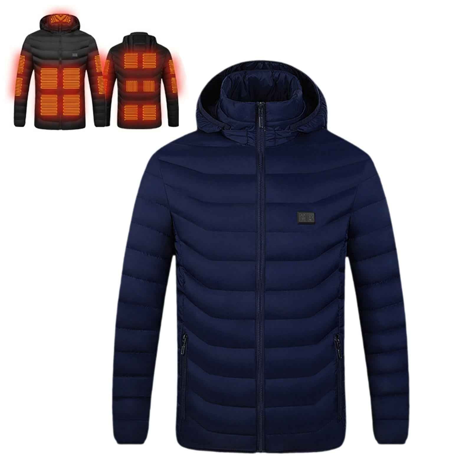 Men Heated Jacket Clothes Soft Heated Coat for Fishing Outdoor Sports Hiking Blue XL
