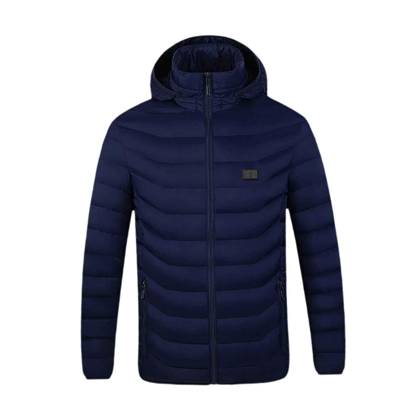 Men Heated Jacket Clothes Soft Heated Coat for Fishing Outdoor Sports Hiking Blue XL