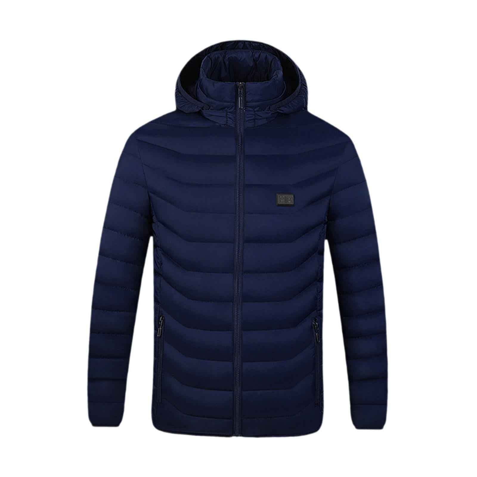 Men Heated Jacket Clothes Soft Heated Coat for Fishing Outdoor Sports Hiking Blue XL