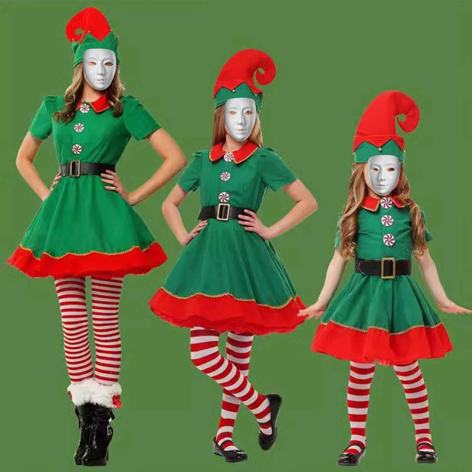 Elf Christmas Costume Novelty Xmas Outfit for Stage Performance Xmas Holiday Girl 100cm
