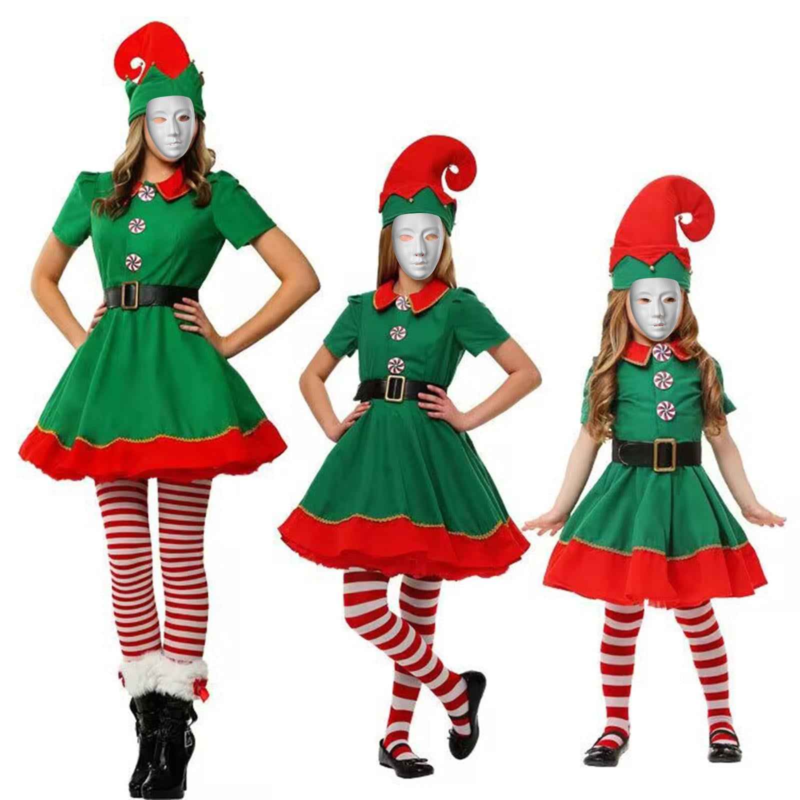 Elf Christmas Costume Novelty Xmas Outfit for Stage Performance Xmas Holiday Girl 100cm