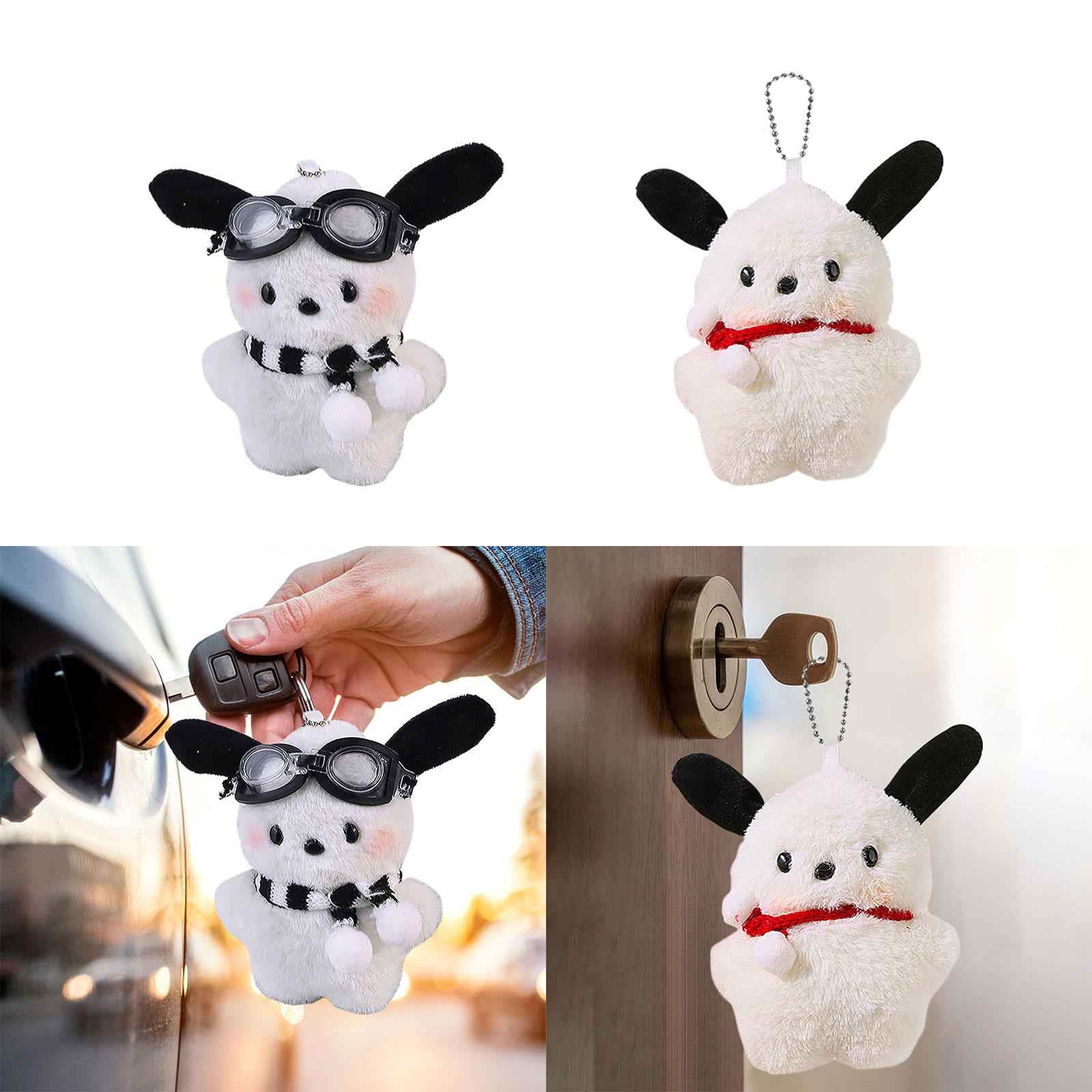Cute Dog Plush Keychain Pendant Men Women Hanging for Backpack Party Handbag 12 cmx10 cm