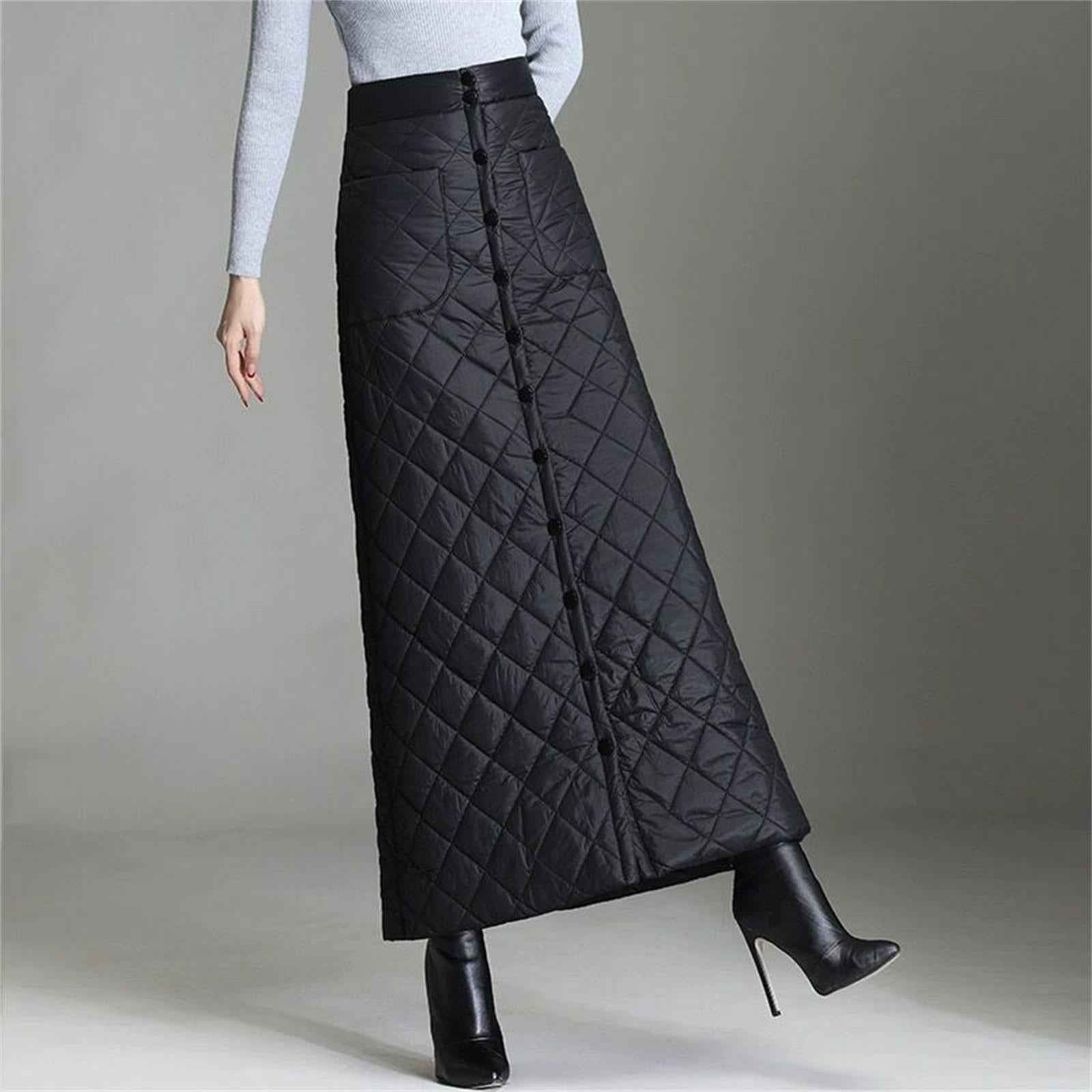 Women Down Skirt Soft Windproof High Waist for Dating Commuting Themed Party L
