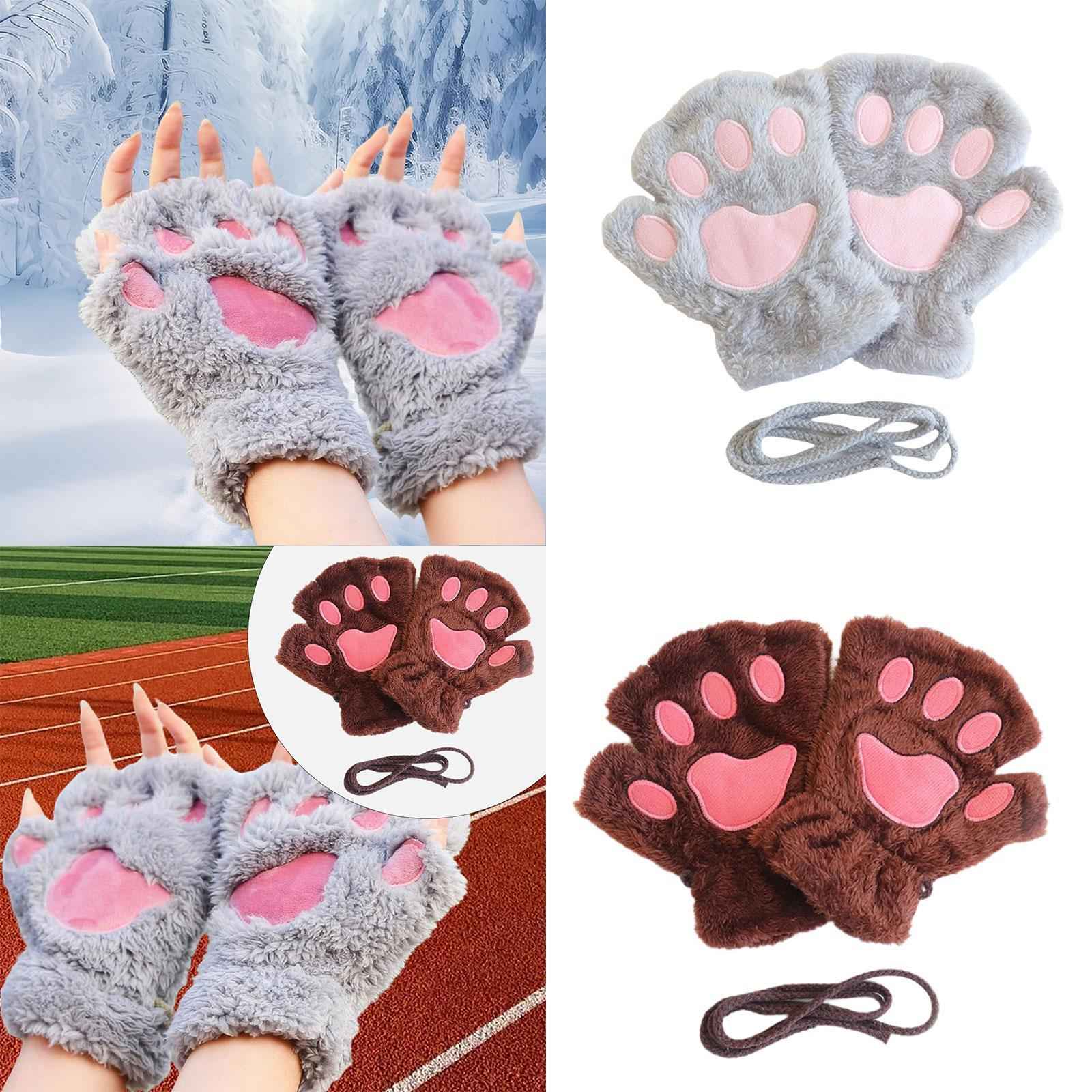 Fingerless Gloves Props Cat Claw Gloves for Party Carnival Stage Performance Gray